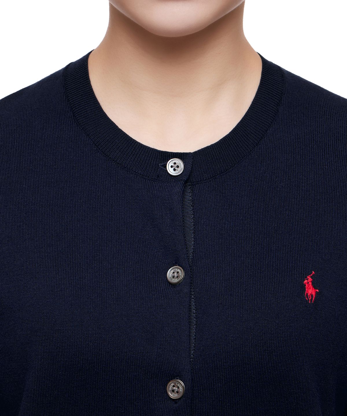 폴로 랄프 로렌(POLO RALPH LAUREN) W 코튼 블렌드 카디건 - 네이비
