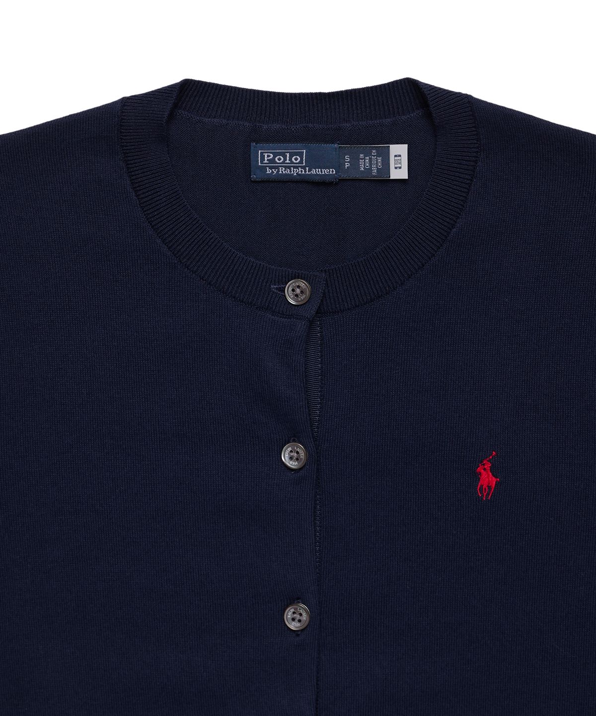 폴로 랄프 로렌(POLO RALPH LAUREN) W 코튼 블렌드 카디건 - 네이비