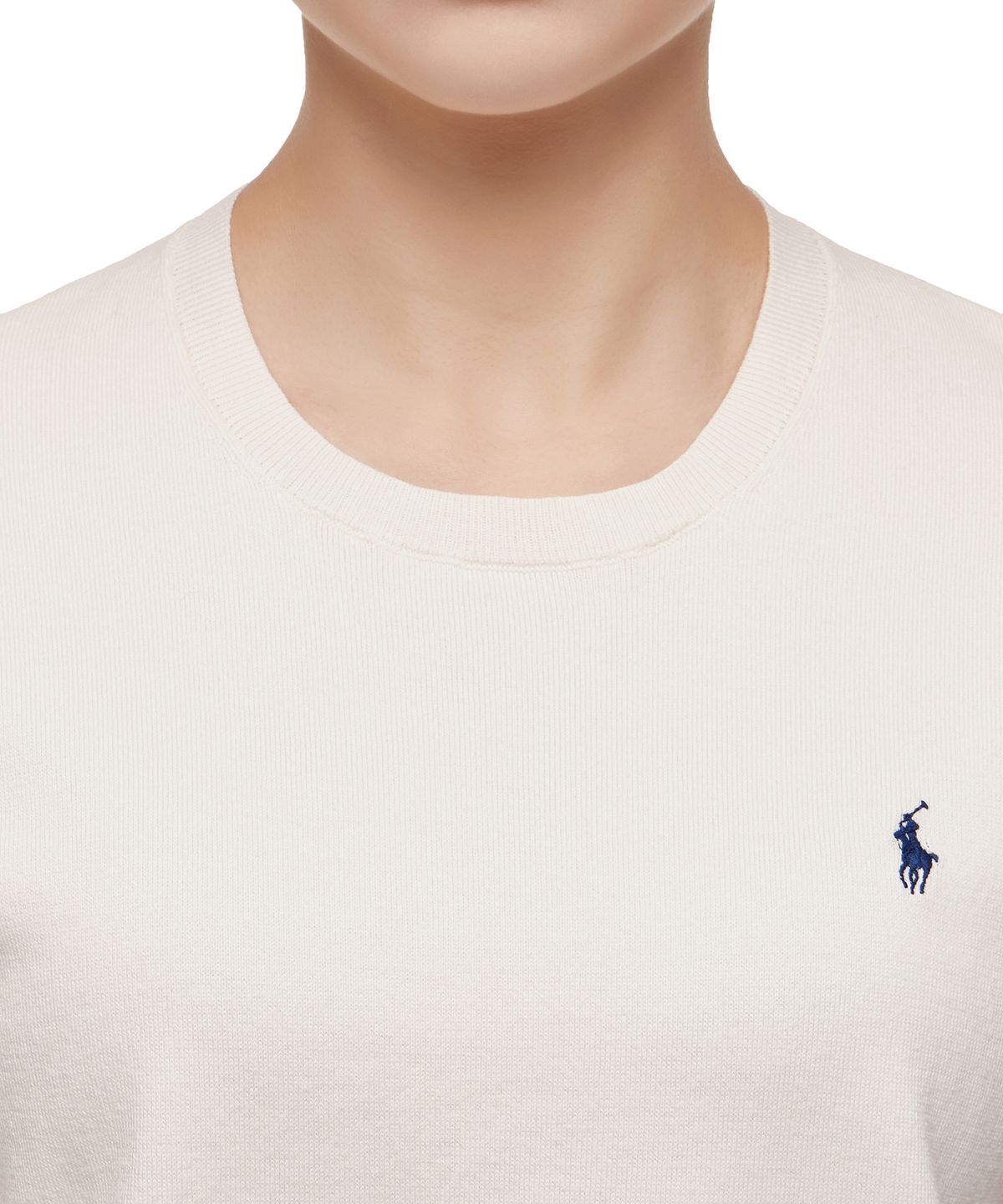 폴로 랄프 로렌(POLO RALPH LAUREN) W 코튼 블렌드 숏 슬리브 스웨터 - 아이보리