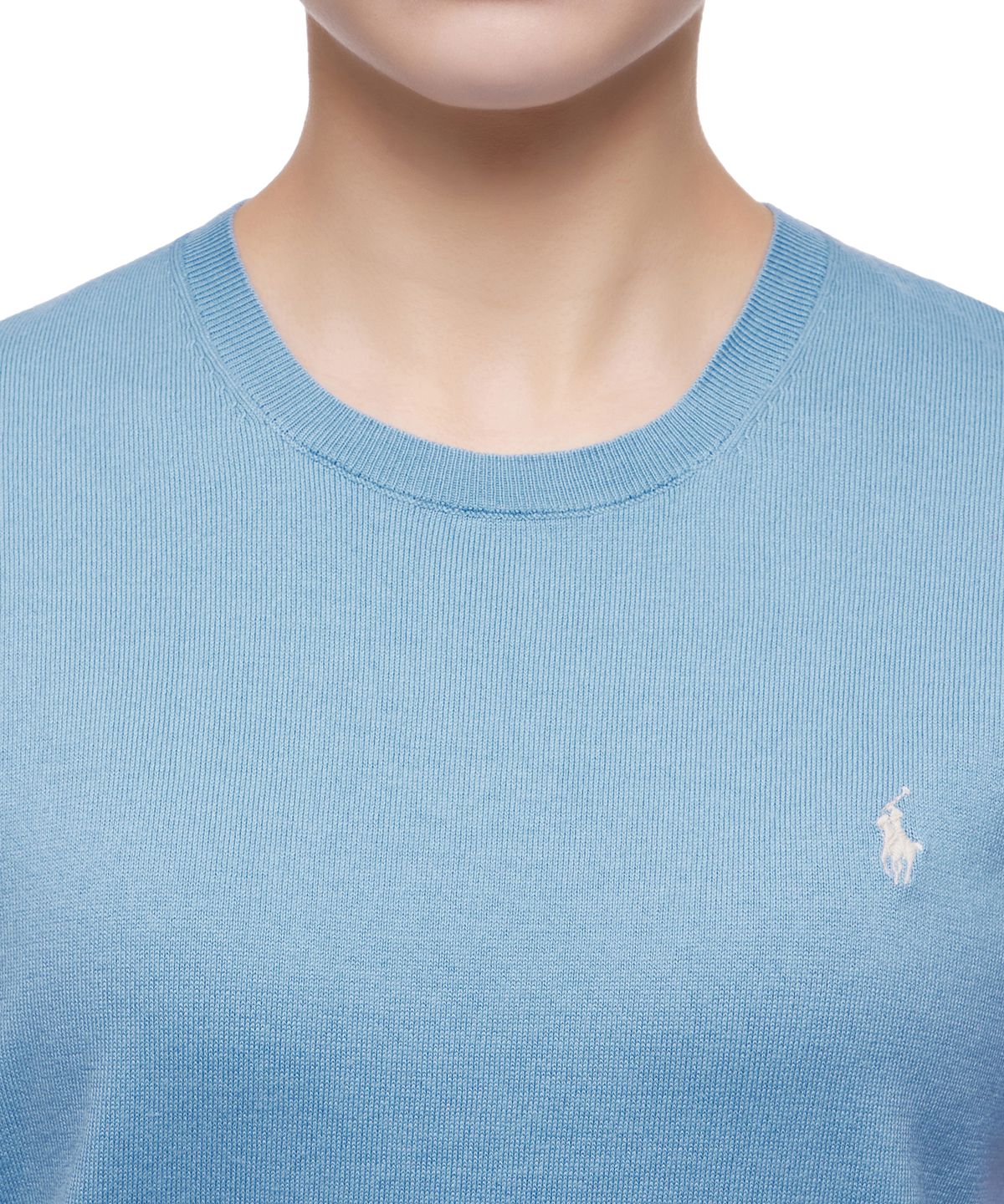 폴로 랄프 로렌(POLO RALPH LAUREN) W 코튼 블렌드 숏 슬리브 스웨터 - 블루