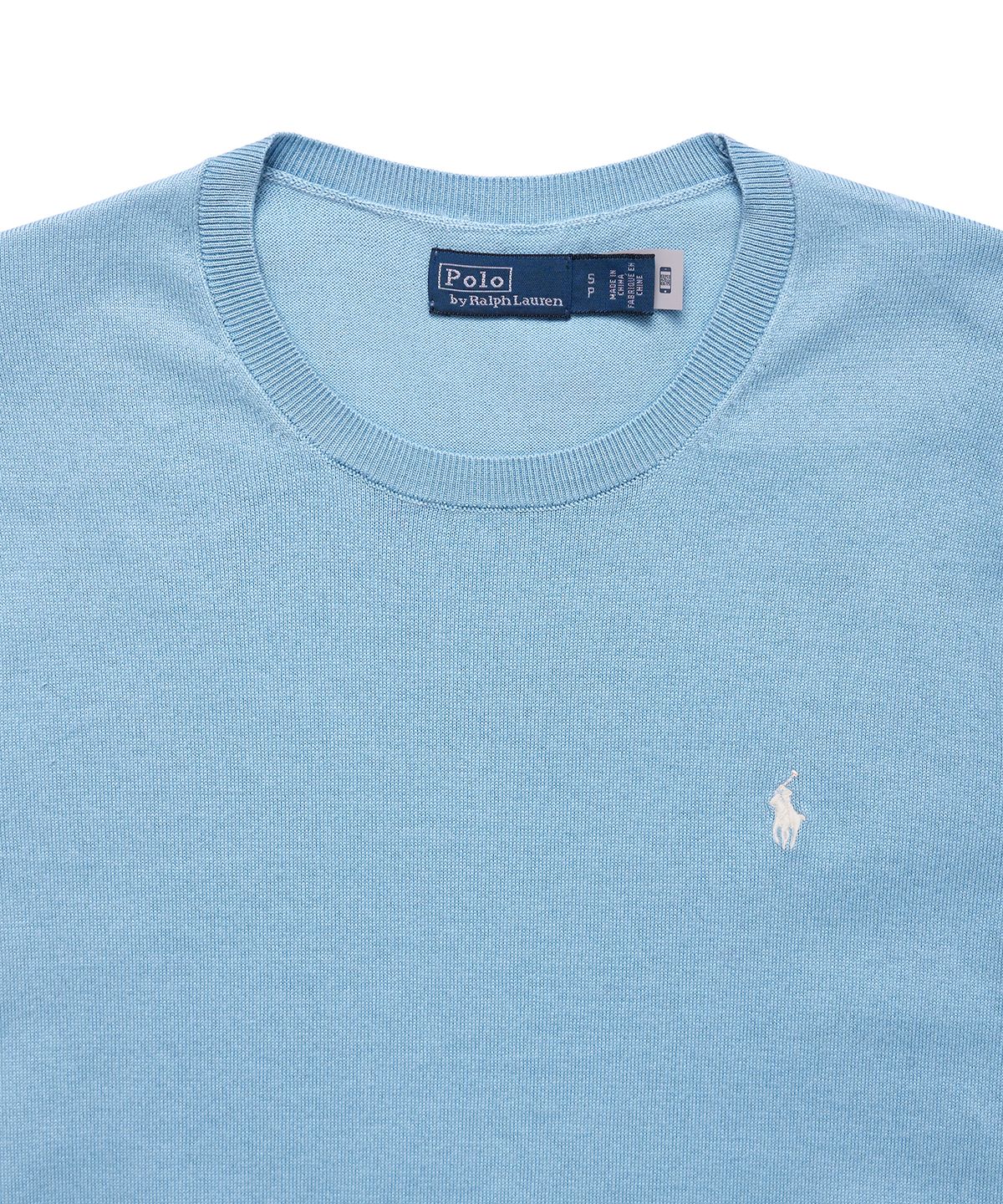 폴로 랄프 로렌(POLO RALPH LAUREN) W 코튼 블렌드 숏 슬리브 스웨터 - 블루