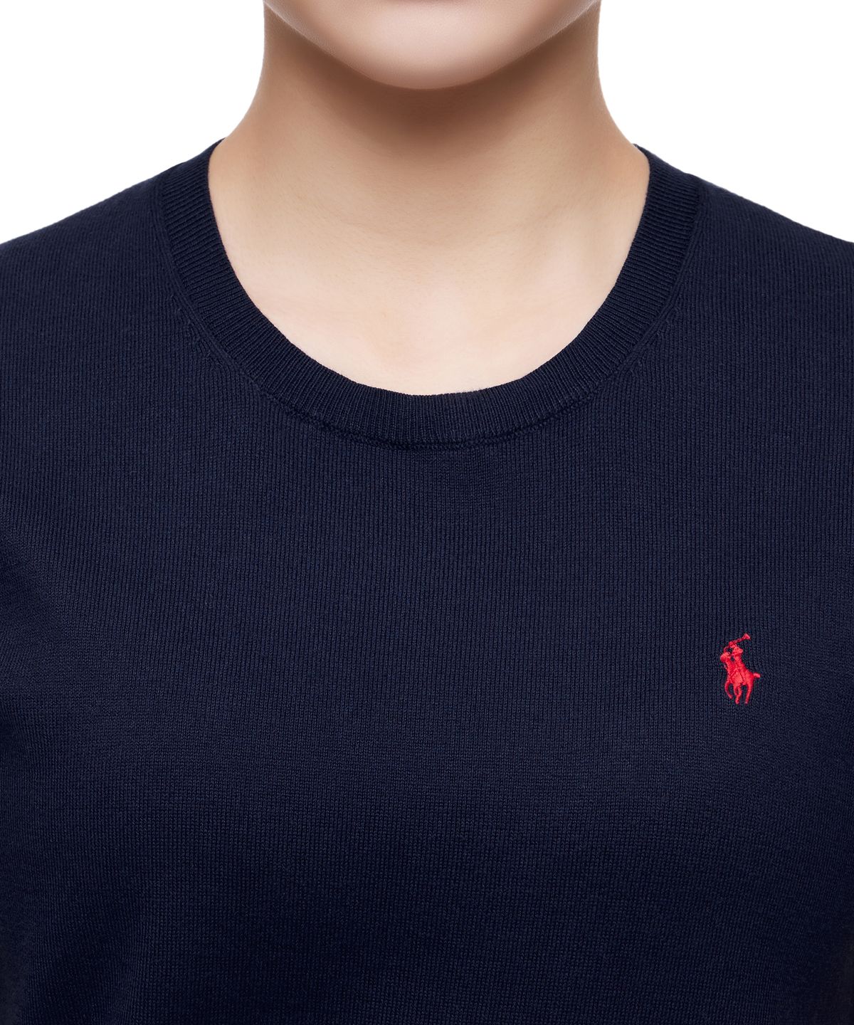 폴로 랄프 로렌(POLO RALPH LAUREN) W 코튼 블렌드 숏 슬리브 스웨터 - 네이비
