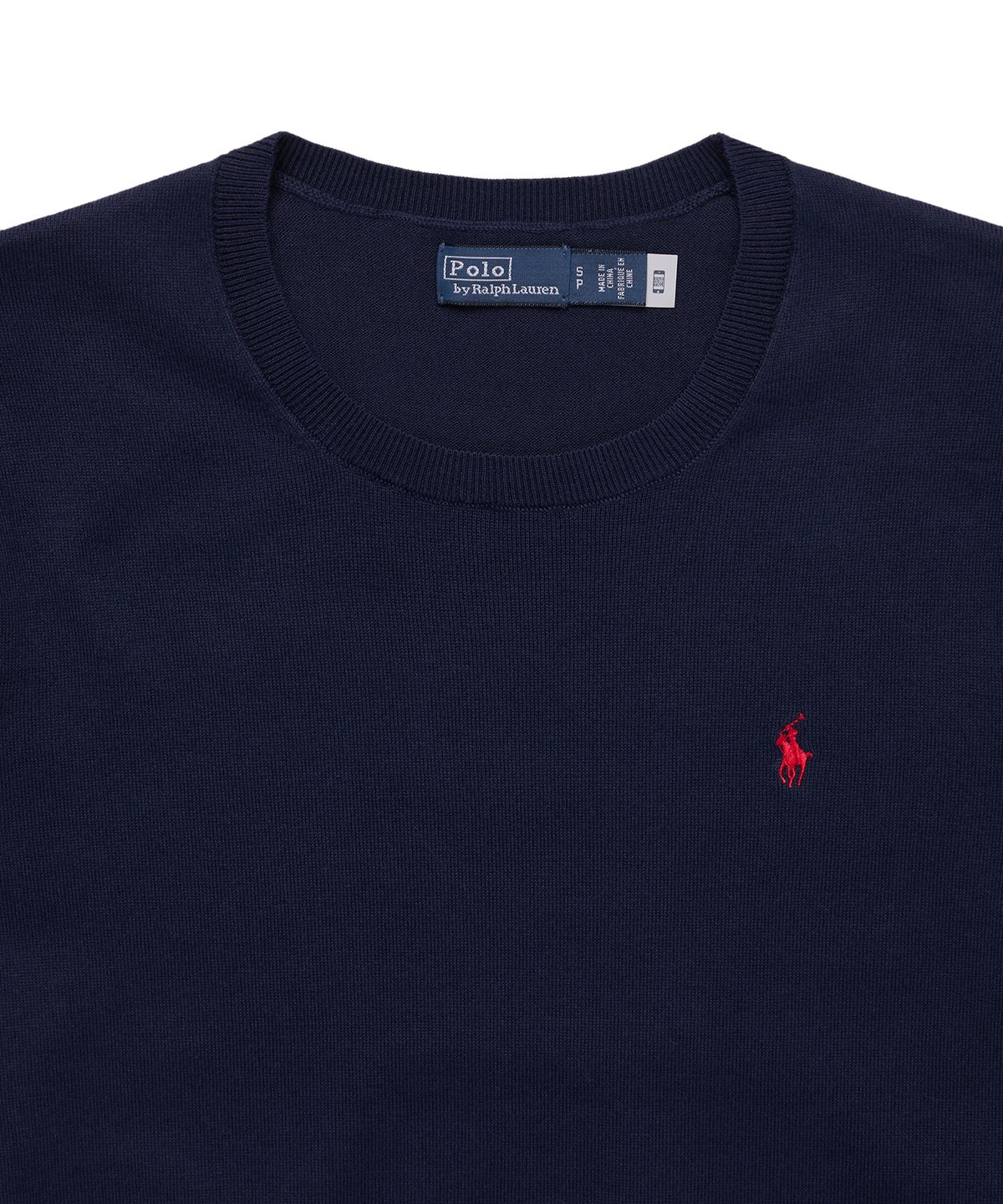 폴로 랄프 로렌(POLO RALPH LAUREN) W 코튼 블렌드 숏 슬리브 스웨터 - 네이비