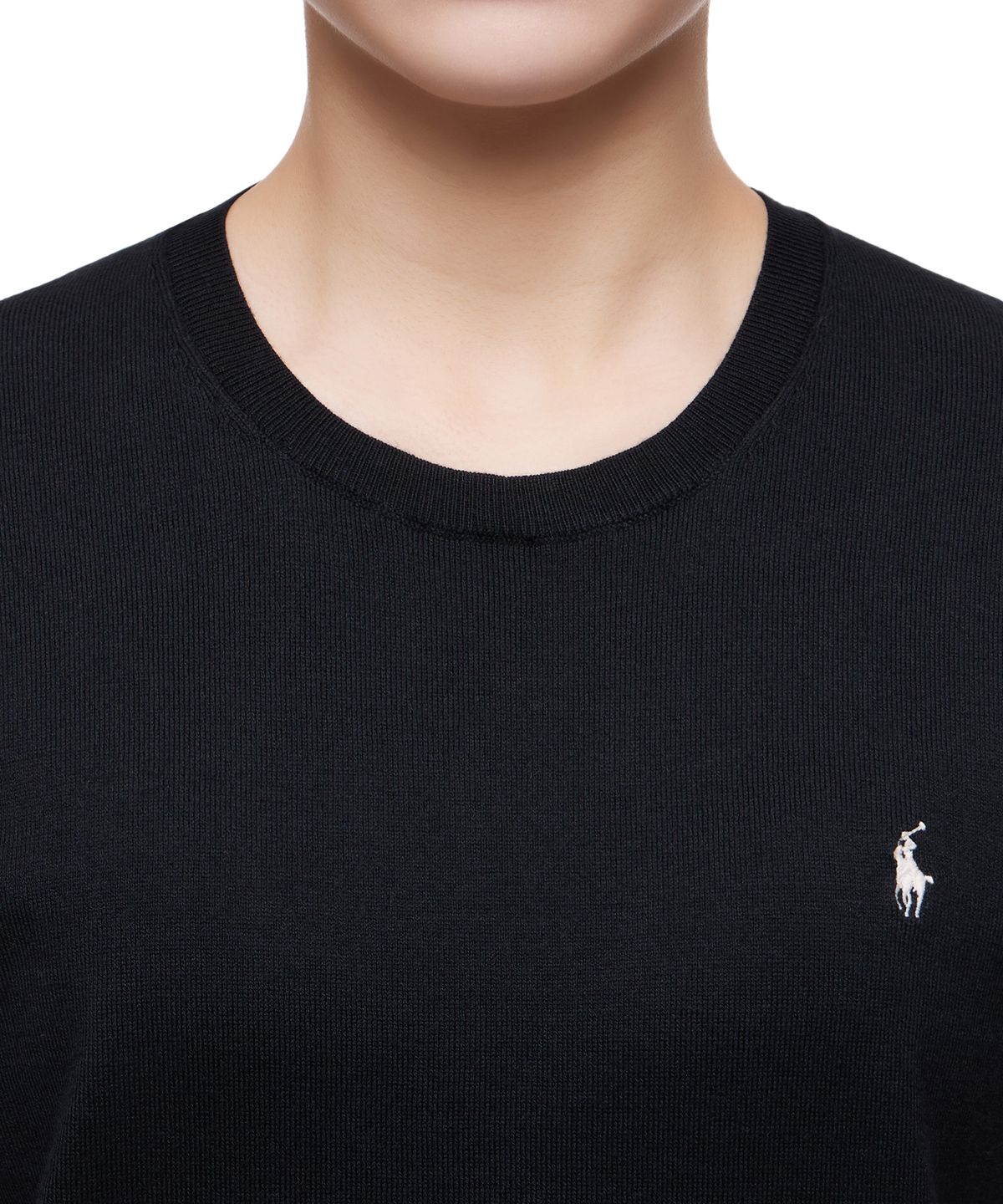 폴로 랄프 로렌(POLO RALPH LAUREN) W 코튼 블렌드 숏 슬리브 스웨터 - 블랙