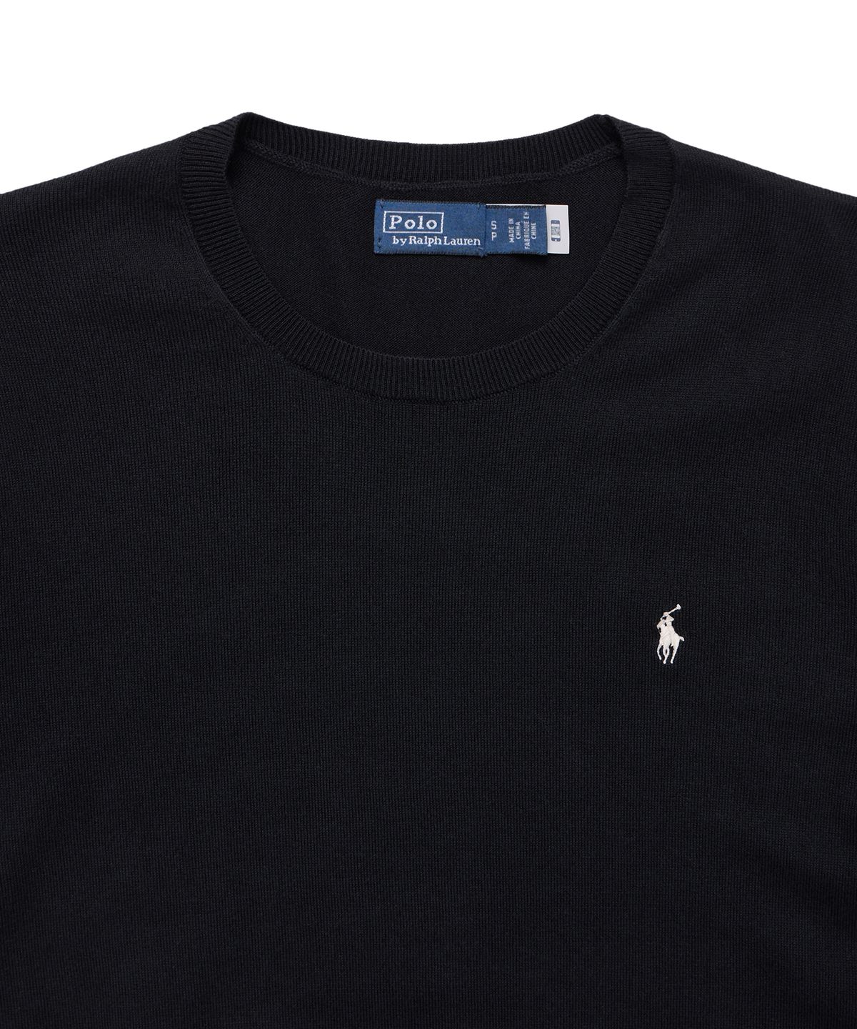 폴로 랄프 로렌(POLO RALPH LAUREN) W 코튼 블렌드 숏 슬리브 스웨터 - 블랙