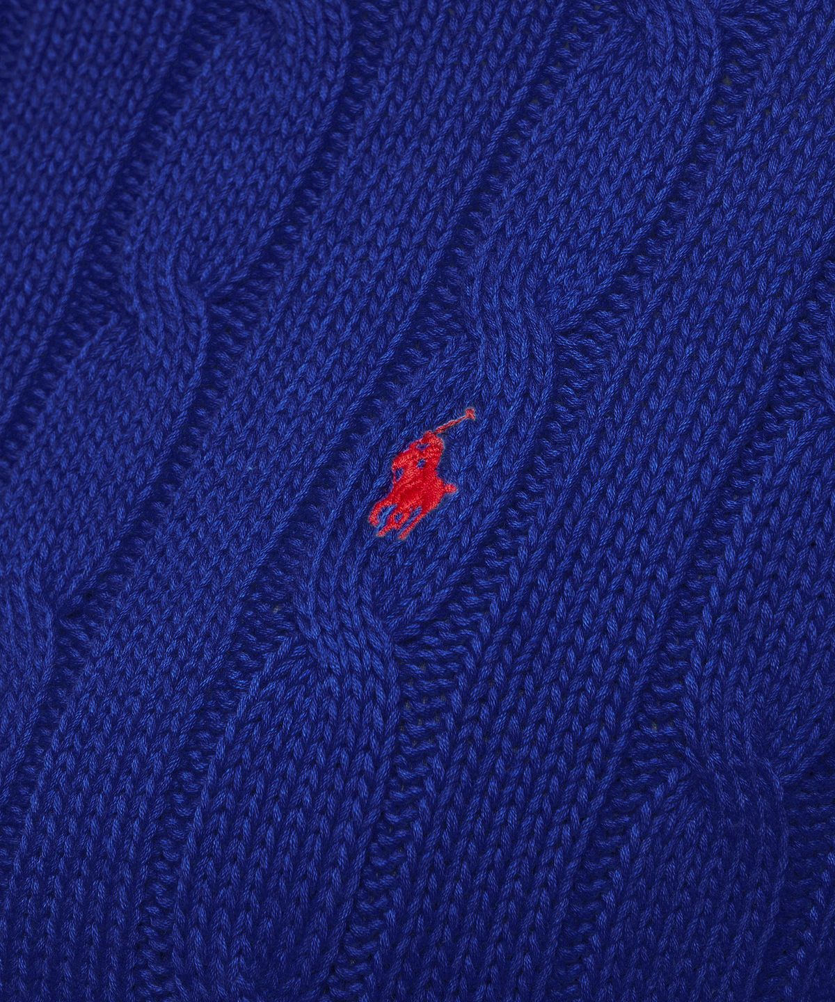 폴로 랄프 로렌(POLO RALPH LAUREN) W 케이블 니트 코튼 크루넥 스웨터 - 블루