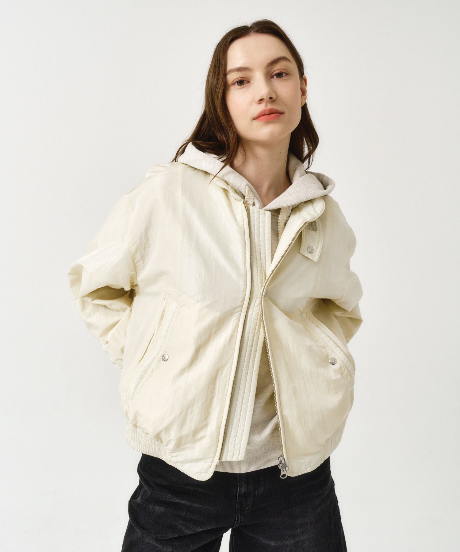 ◆SATUR◆ Santy nylon oversized blouson MA1 jacket classic n MUSINSA | SATUR Santy Nylon Oversized Blouson MA-1 Jacket