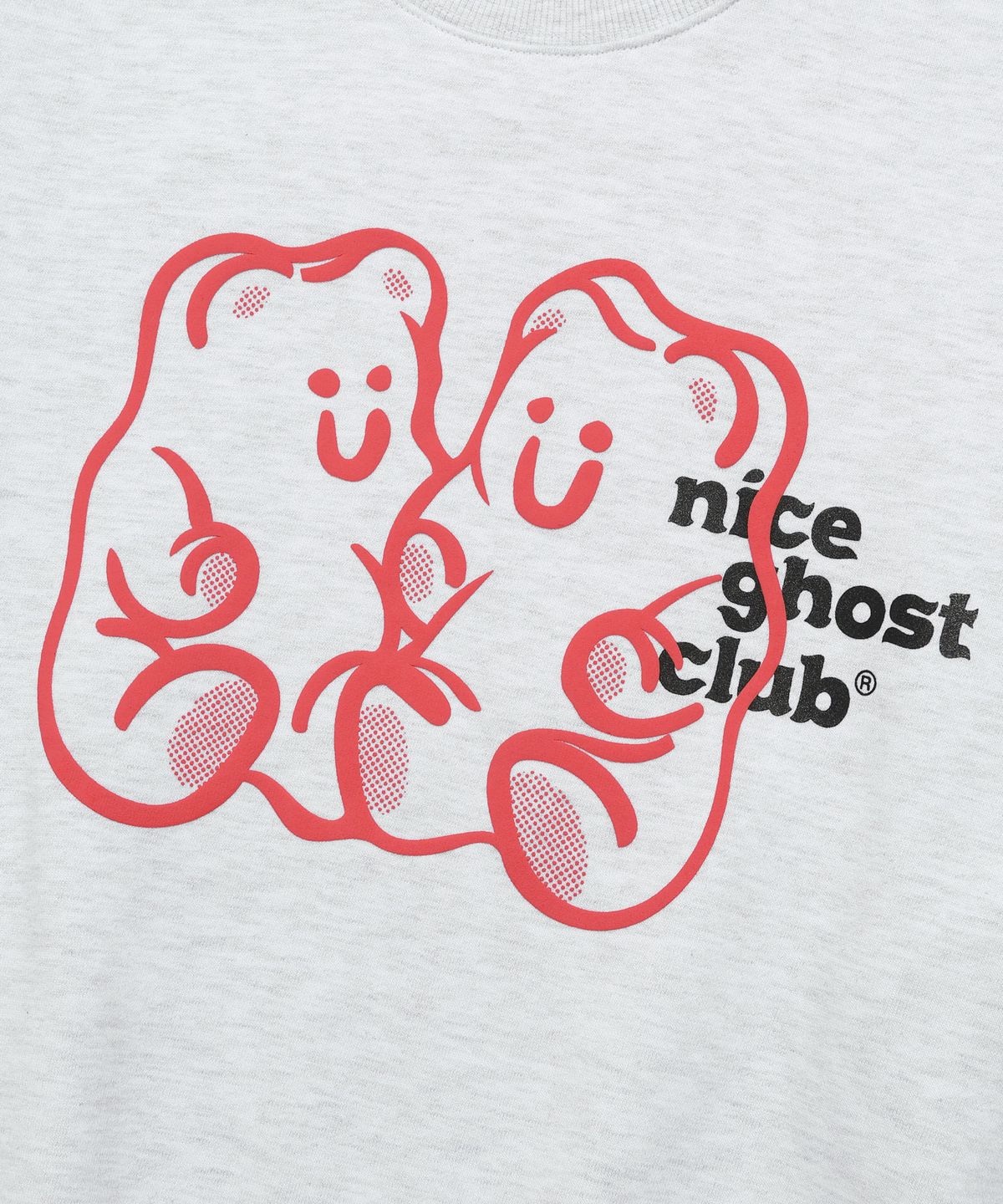 나이스고스트클럽(NICEGHOSTCLUB) GUMMY BEAR & LOGO SWEATSHIRTS_LIGHT GREY(NG2DSUM440A)