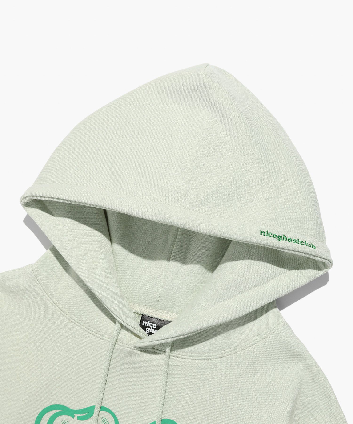 MUSINSA | NICE GHOST CLUB GUMMY BEAR & LOGO HOODIE_GREEN