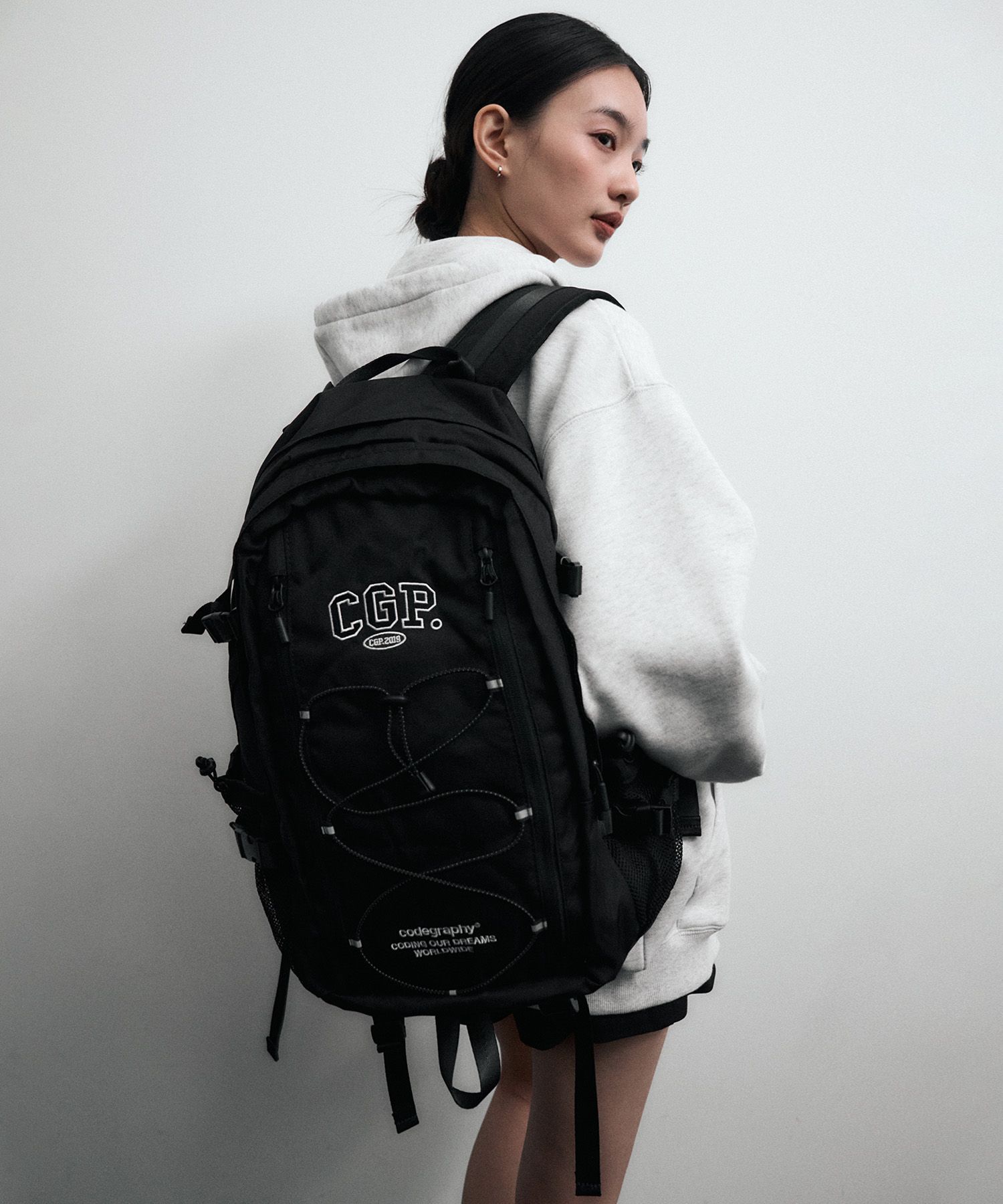 MUSINSA | Codegraphy CGP Arch Logo Backpack_Black