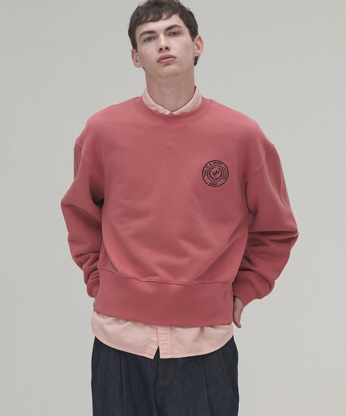 더블유엠씨(WMC) TSC CROP 스웻셔츠_MOSS PINK