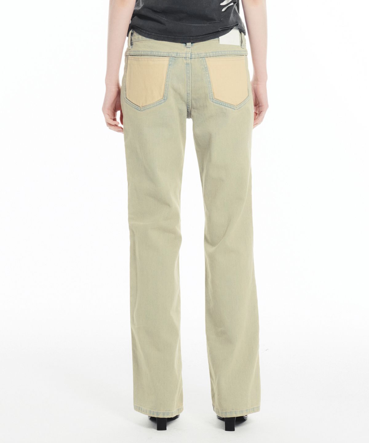 세릭(CERRIC) CONTRAST BOOT CUT PANTS / SAND INDIGO