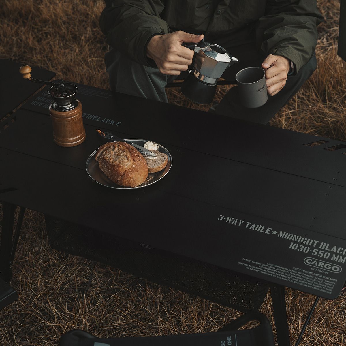 카고 컨테이너(CARGO CONTAINER) 3-WAY 테이블 (블랙)