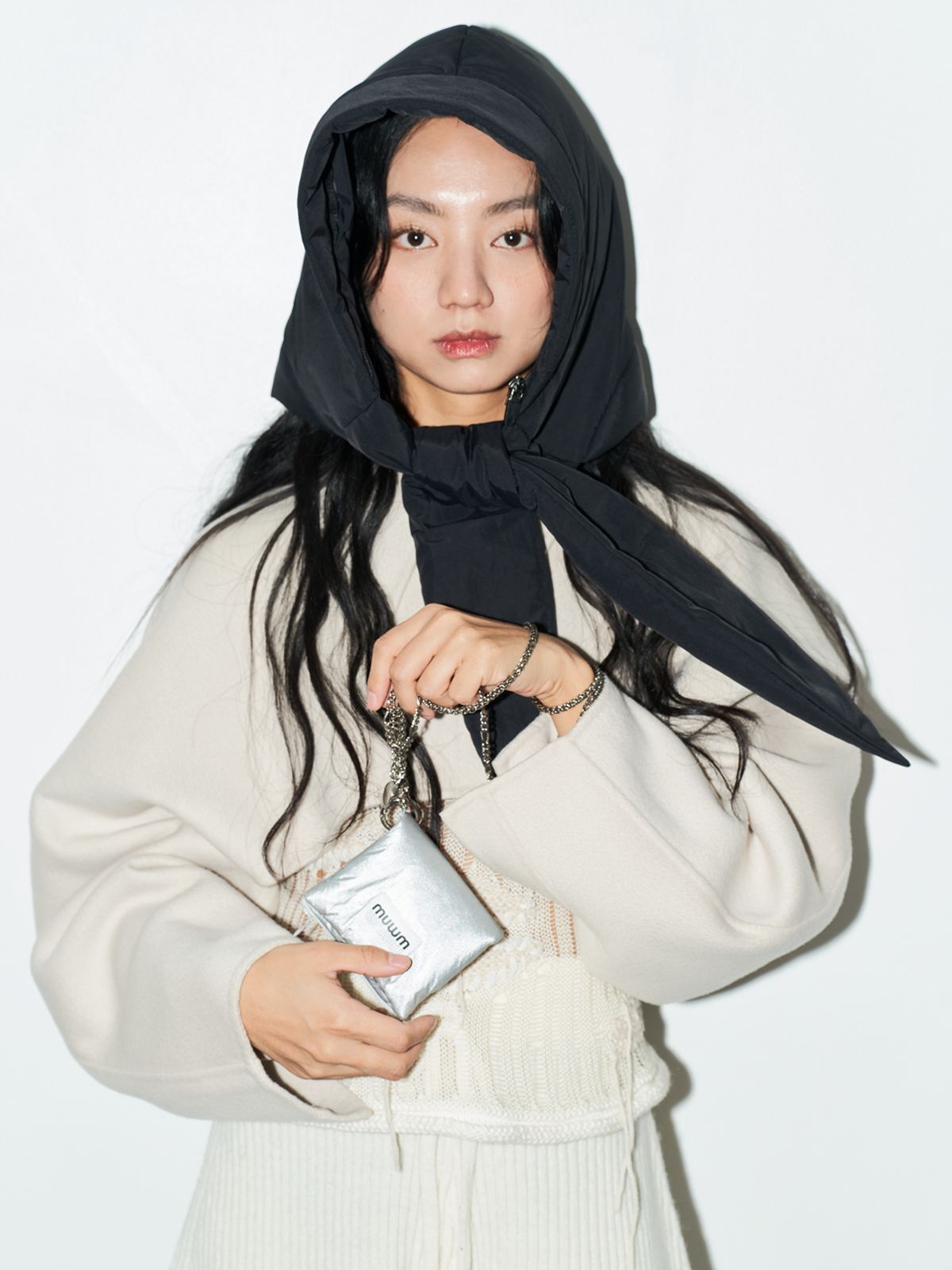 무음(MUWM) [리사이클] 후디백 Hoodie Bag (Pearl Gray)