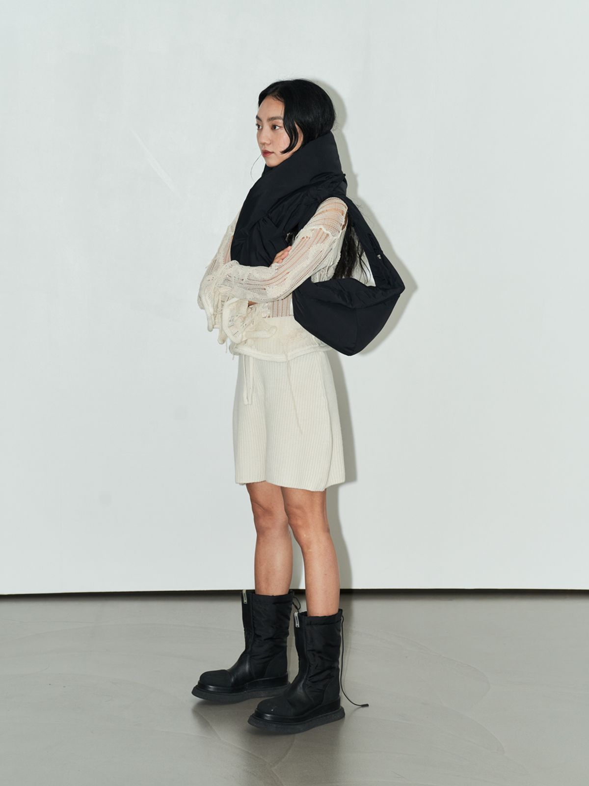 무음(MUWM) [리사이클] 후디백 Hoodie Bag (Pearl Gray)