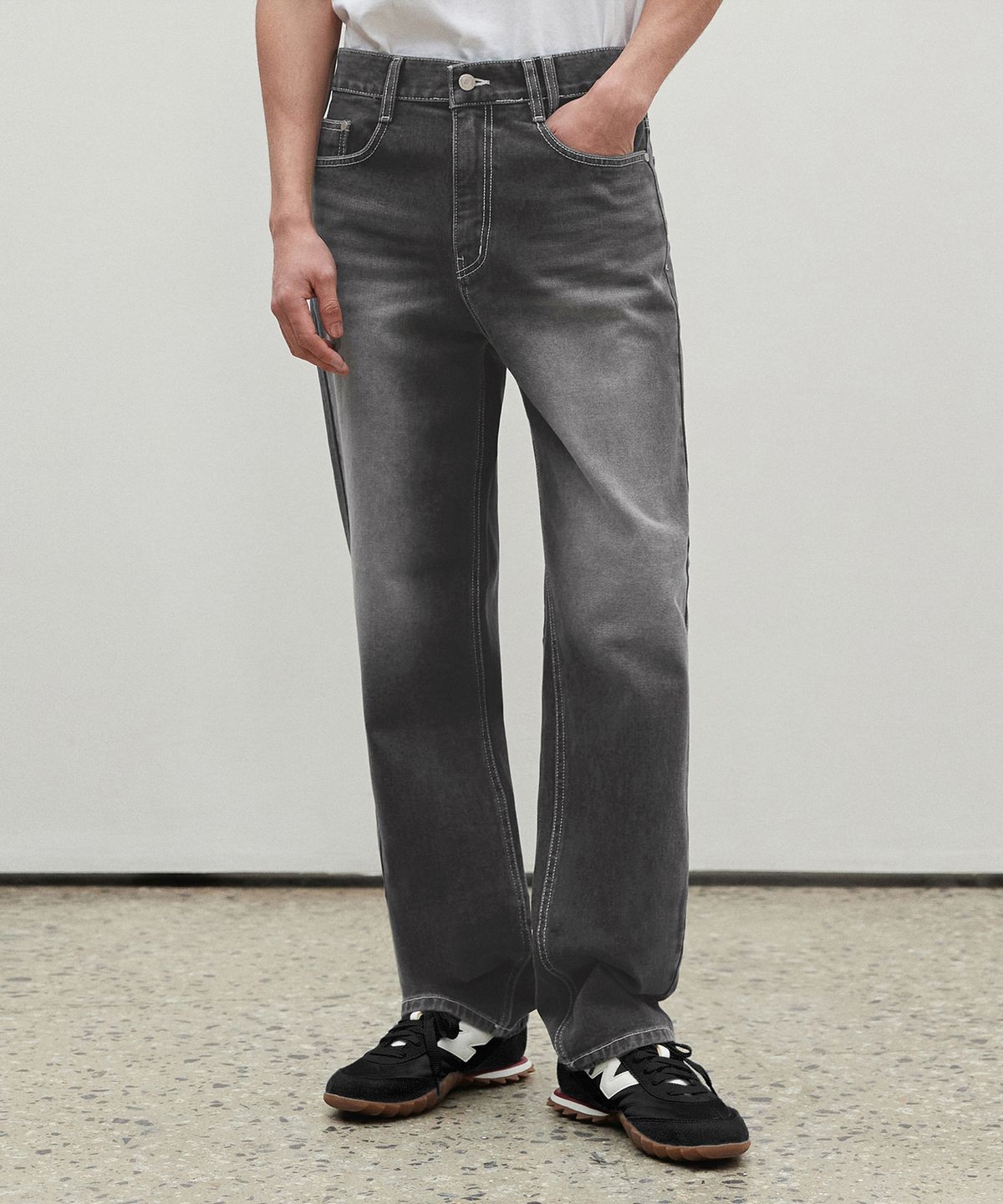 데케트(DECET) Dawn Semi Wide Jeans DCPT002LaserBlack