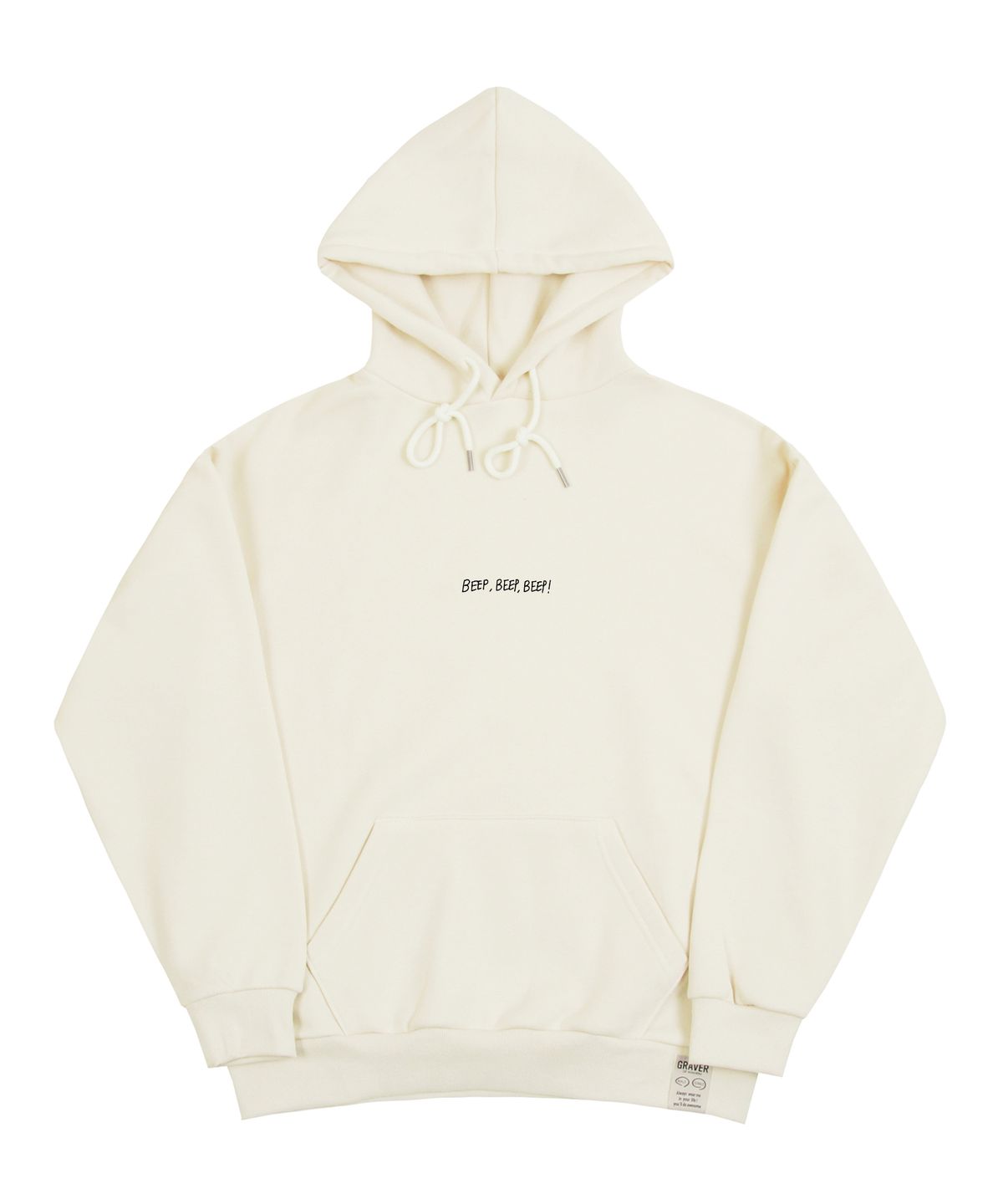 그레이버(GRAVER) [UNISEX]BEEP 클린 덕 스마일 후드티_크림
