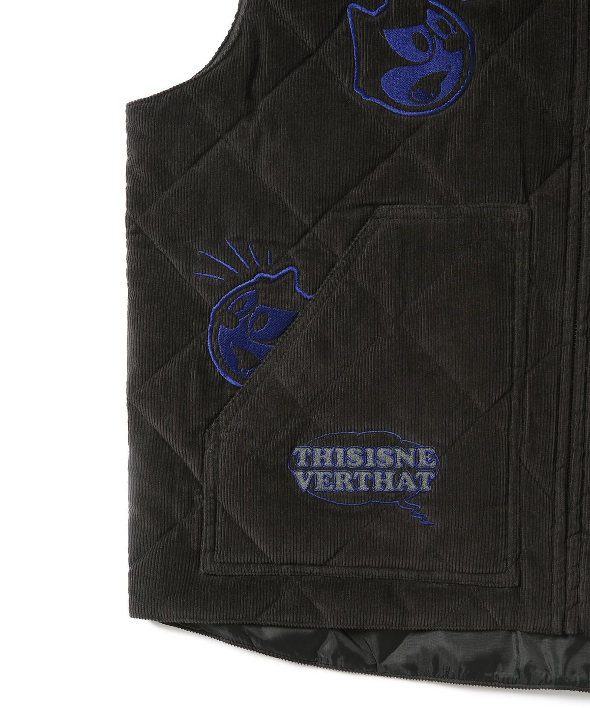 디스이즈네버댓(THISISNEVERTHAT) TNT Felix Cord Quilted Vest Black