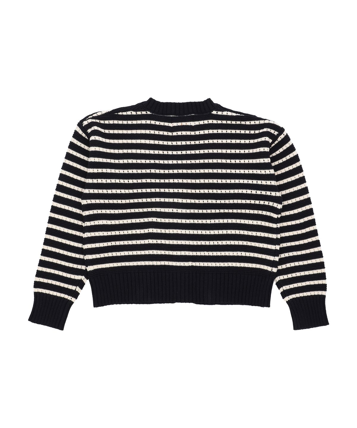 꼬모니노즈(COMONINOZ) W CROCHET STRIPE CARDIGAN [NAVY]