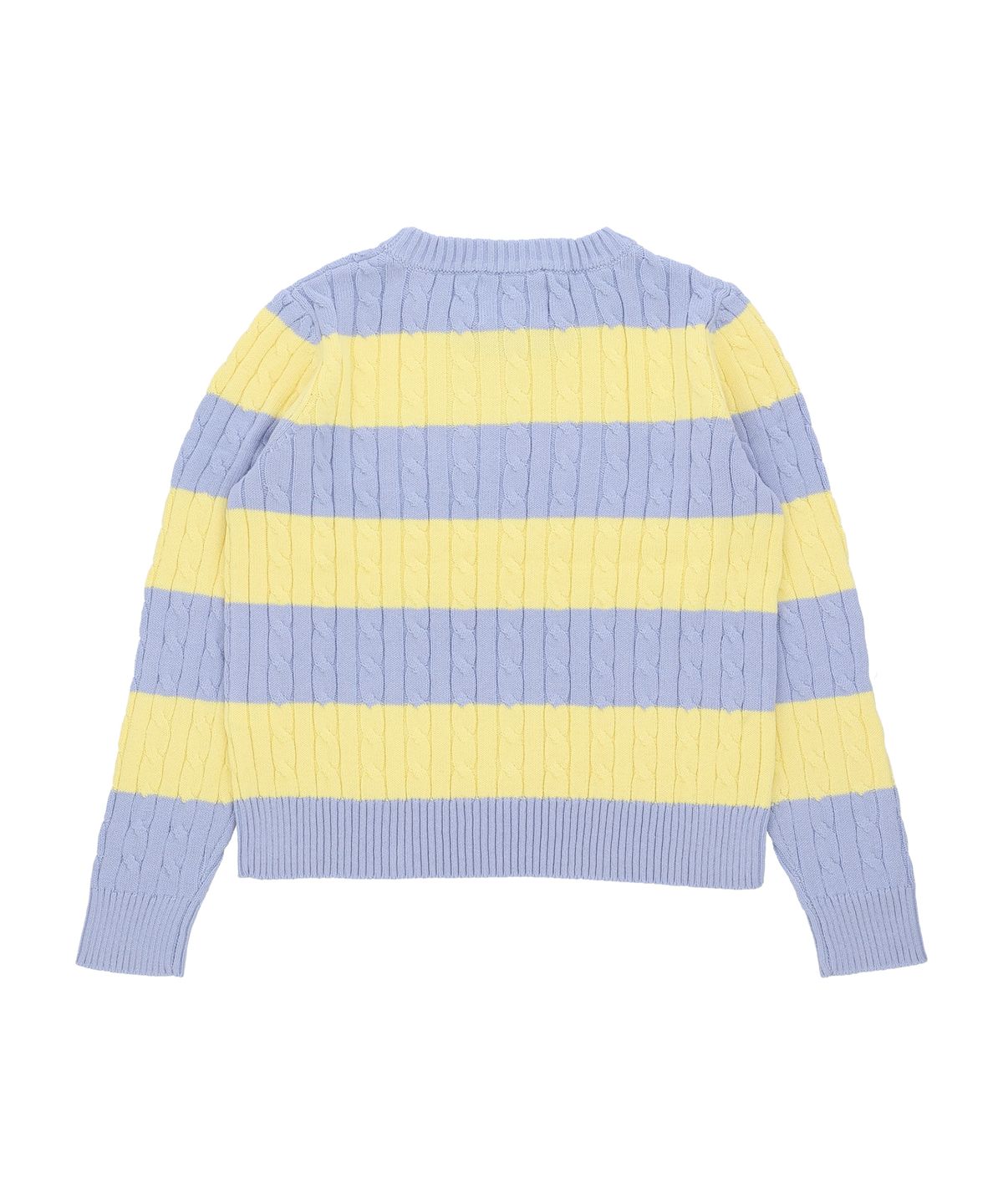 꼬모니노즈(COMONINOZ) W STRIPE CABLE PULLOVER [SKY BLUE]