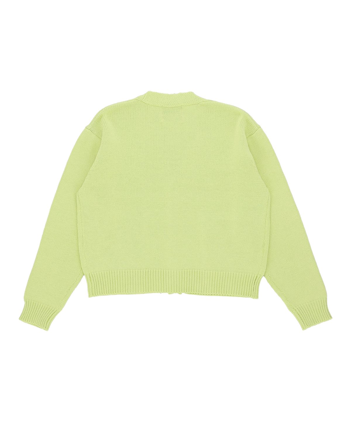 꼬모니노즈(COMONINOZ) V-NECK BASIC KNIT CARDIGAN [LIME]