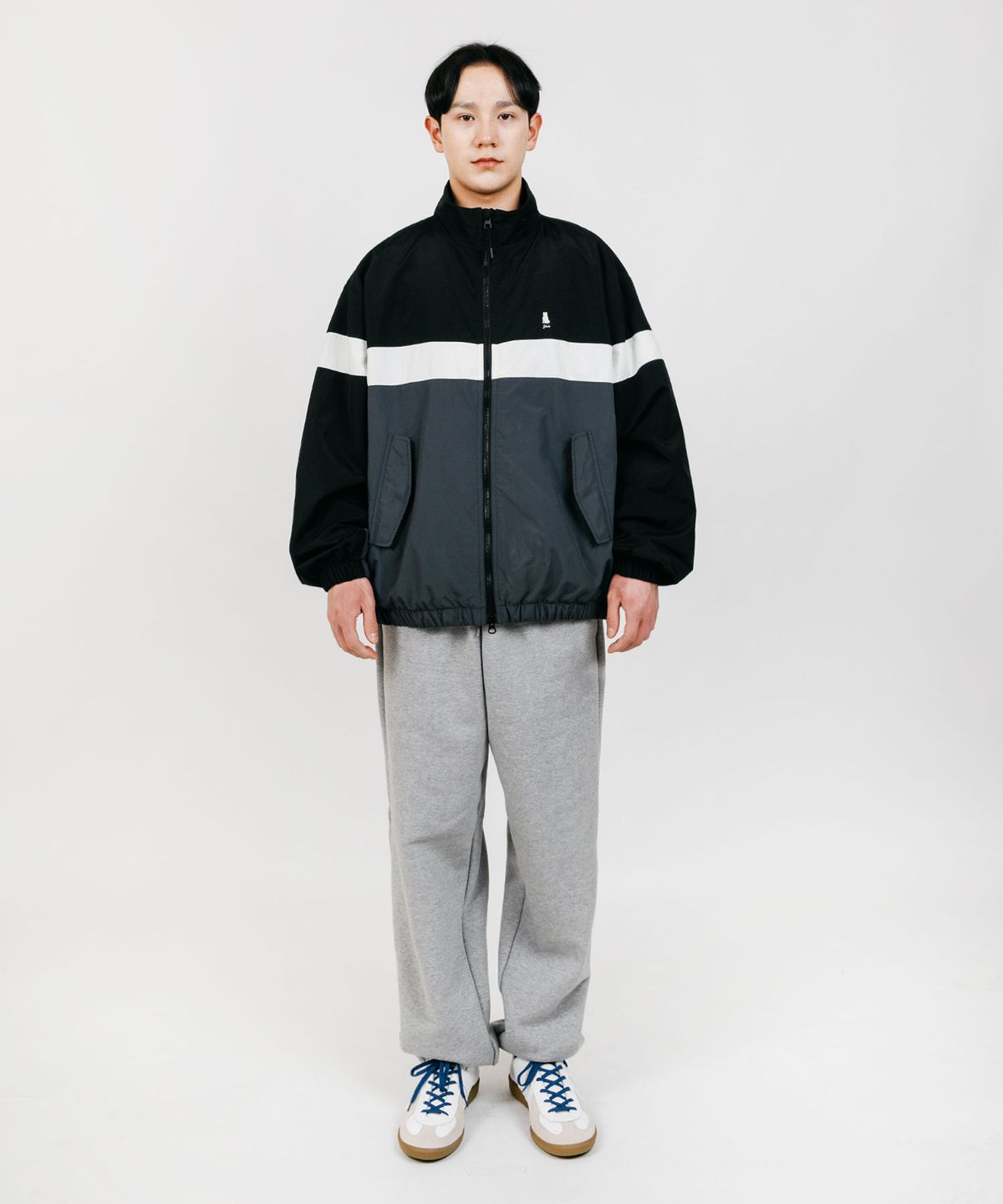 예일(YALE) NYLON TRACK BLOUSON BLACK