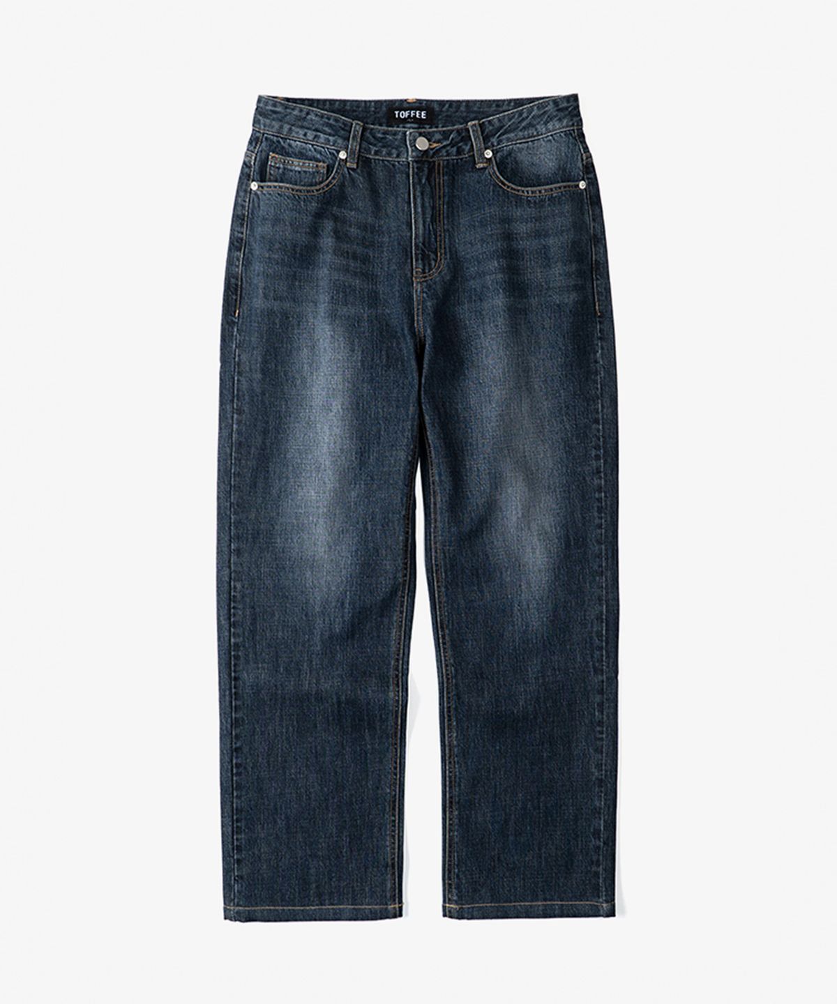 토피(TOFFEE) 와이드 데님 팬츠 (WASHED BLUE BLACK)