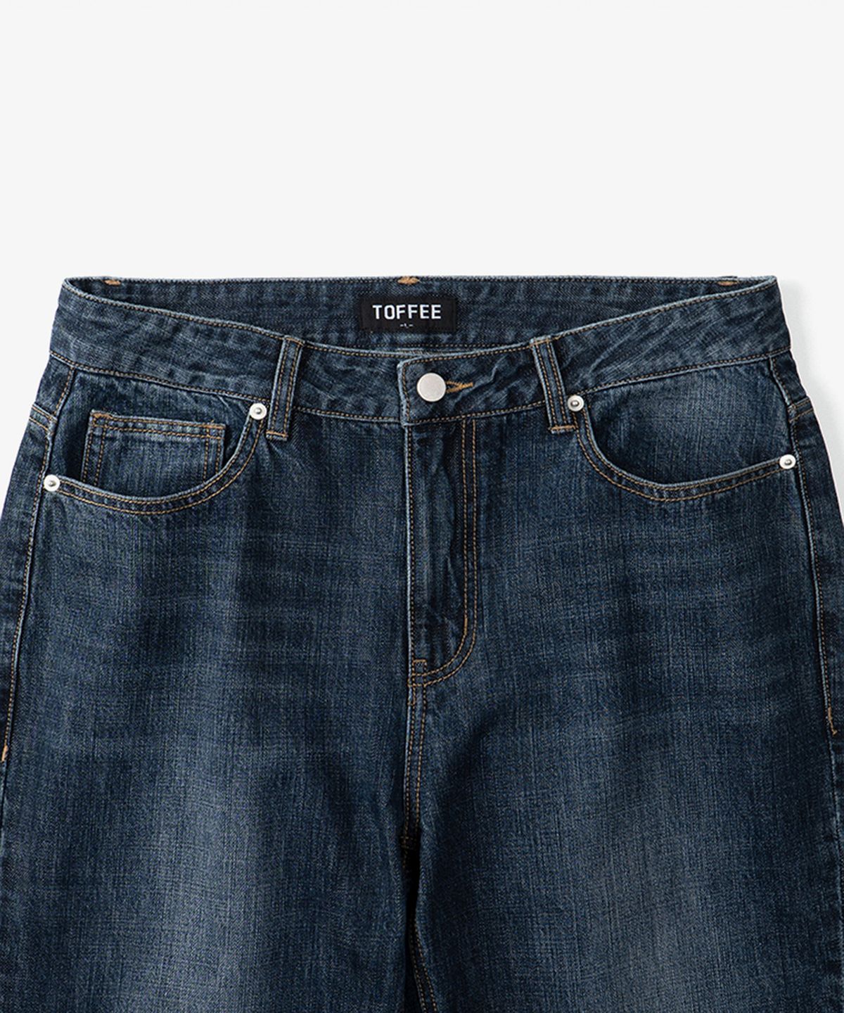 토피(TOFFEE) 와이드 데님 팬츠 (WASHED BLUE BLACK)