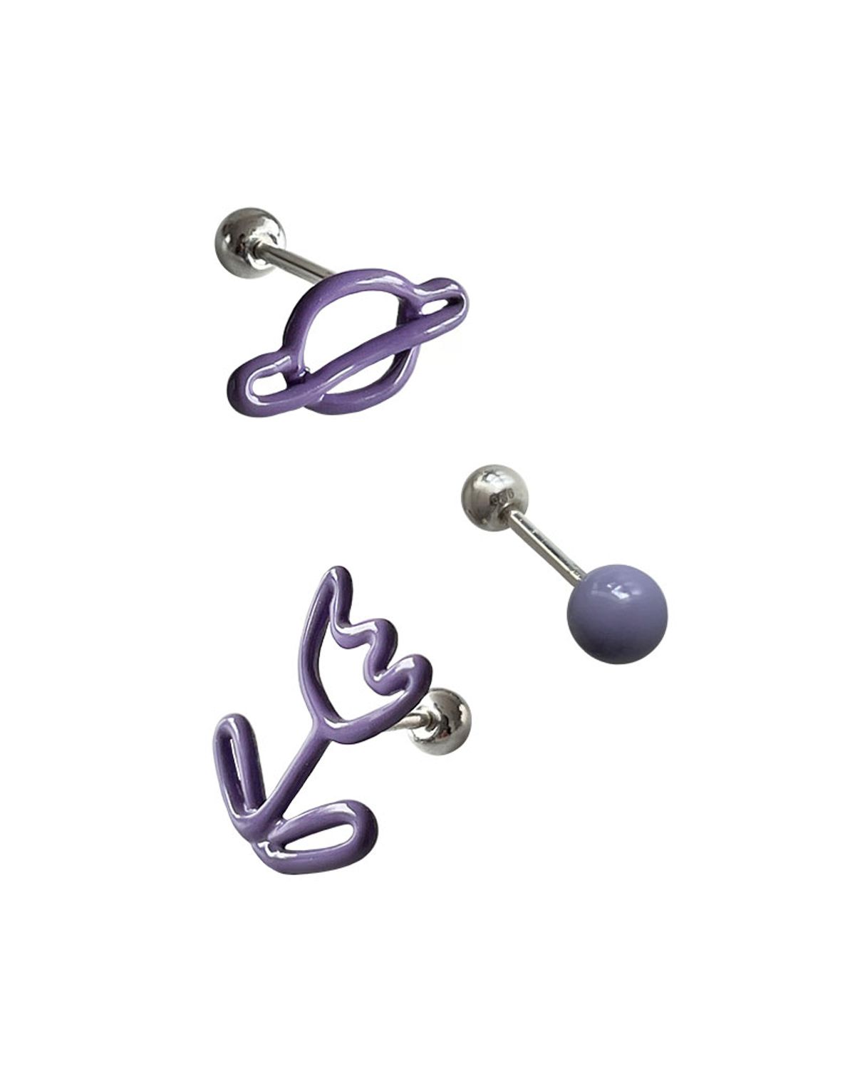 잇더즌매터(IT DOESN'T MATTER) Pastel doodle piercing (Purple)
