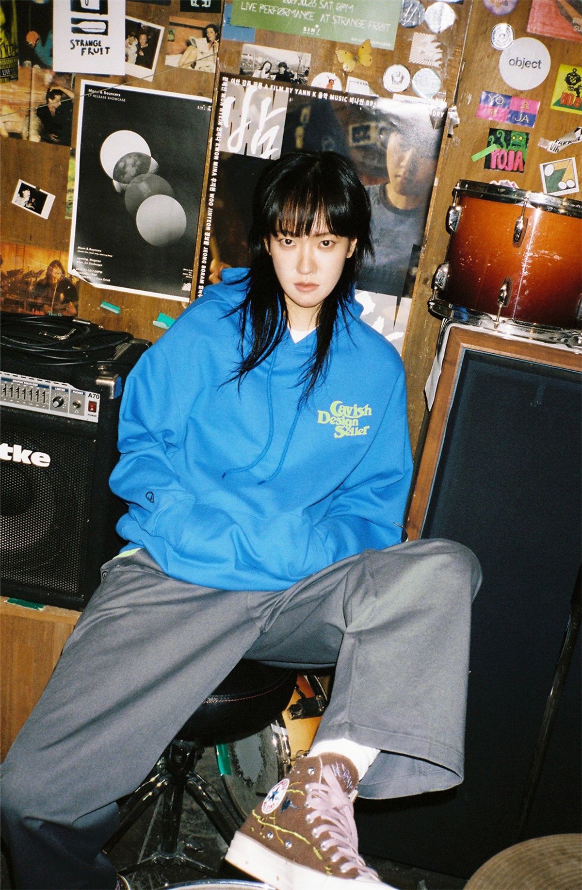 카비시(CAVISH) SELLER LOGO HOODIE BLUE(GREEN)(CV2BFUM400A)