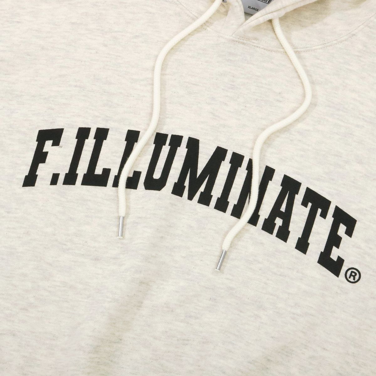 필루미네이트(FILLUMINATE) 오버핏 아치 로고 후디-오트밀