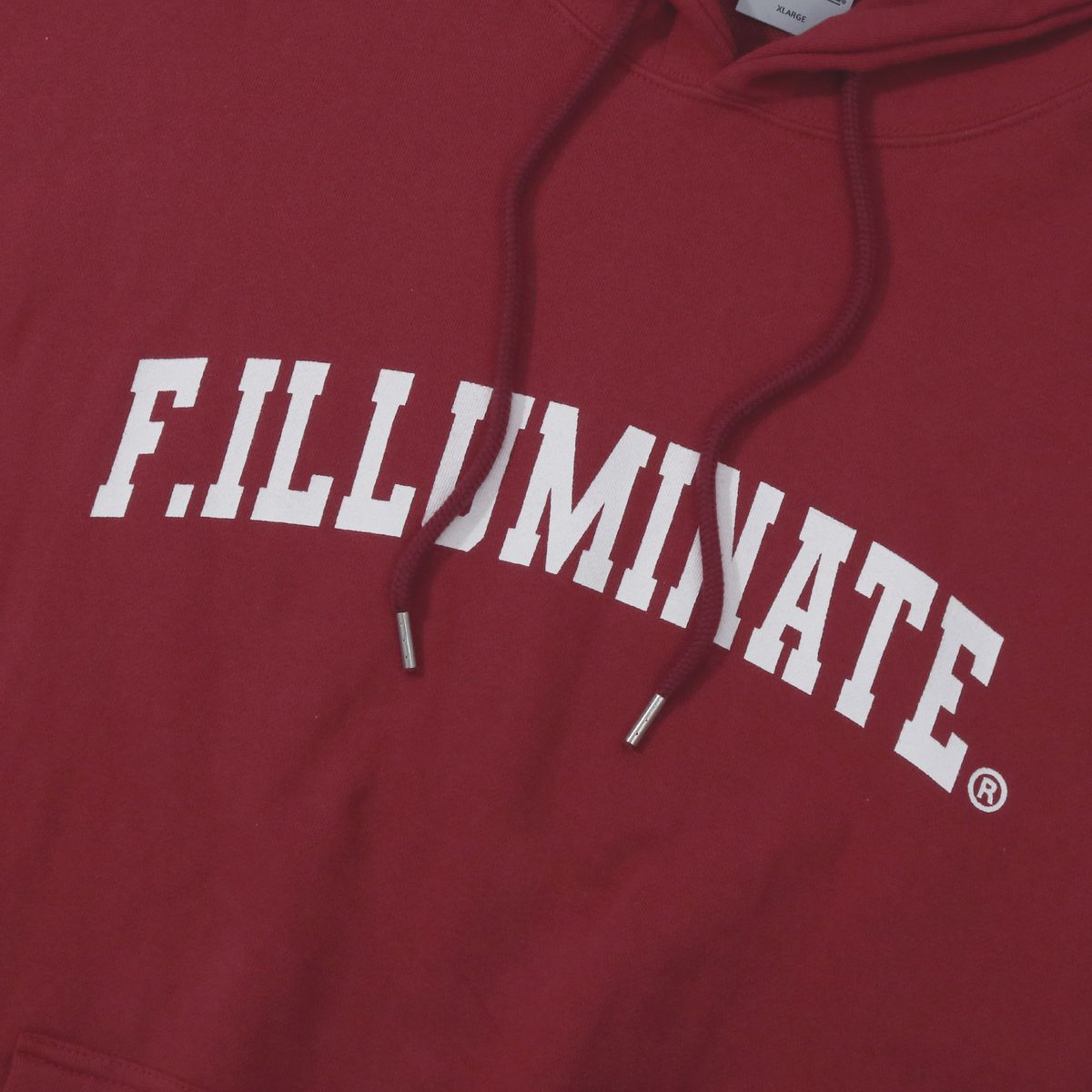 필루미네이트(FILLUMINATE) 오버핏 아치 로고 후디-와인