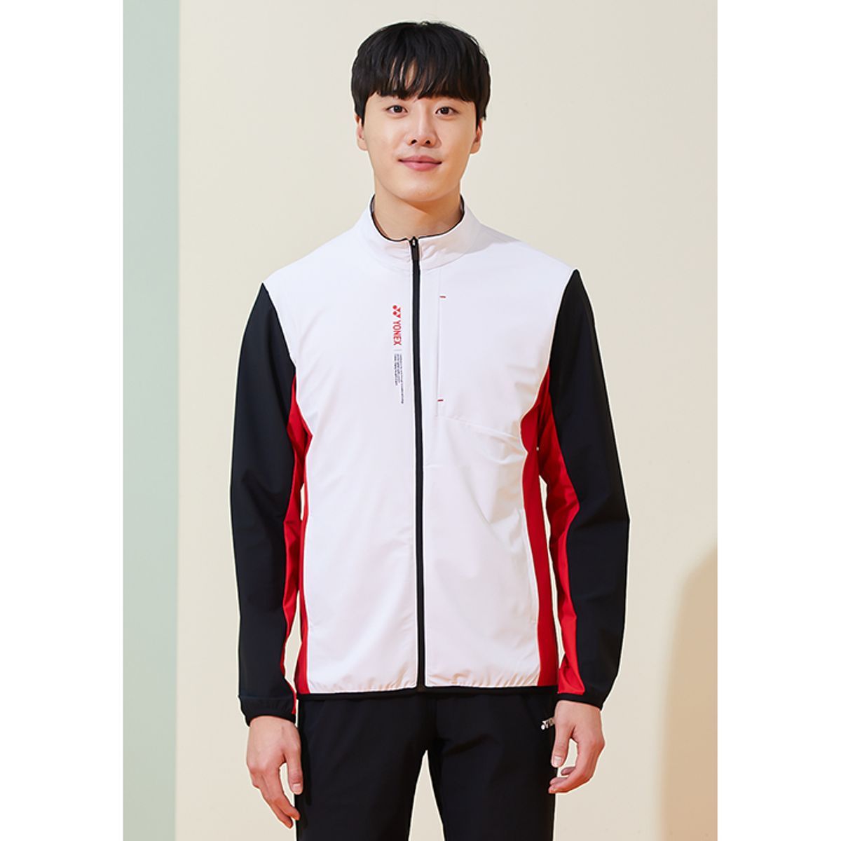 요넥스(YONEX) 221WU007M 화이트 남성 배색 트레이닝 자켓