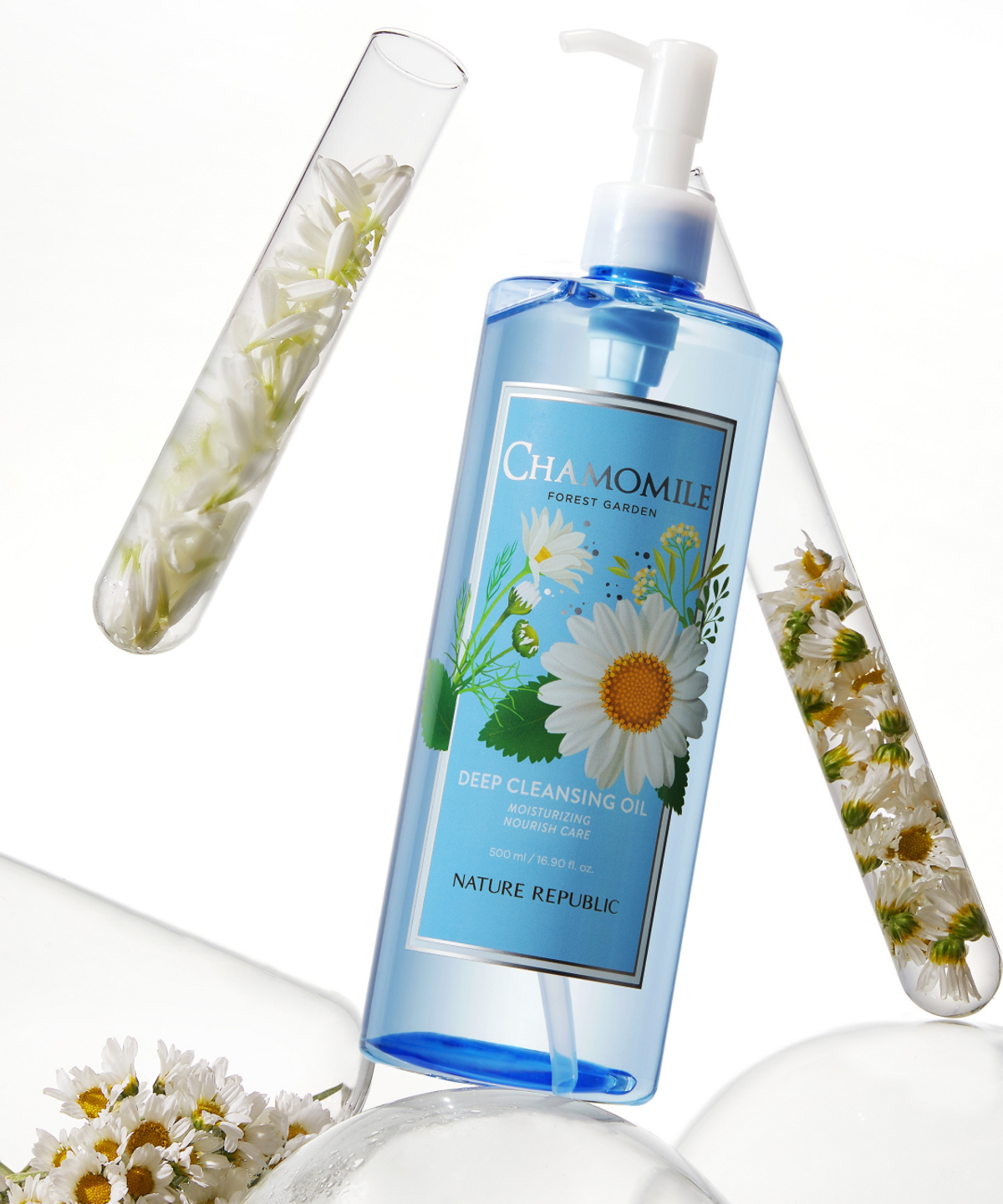 네이처리퍼블릭(NATURE REPUBLIC) 포레스트 가든 캐모마일 클렌징 오일 500ml [증정] 제주탄산 클렌징티슈 50매