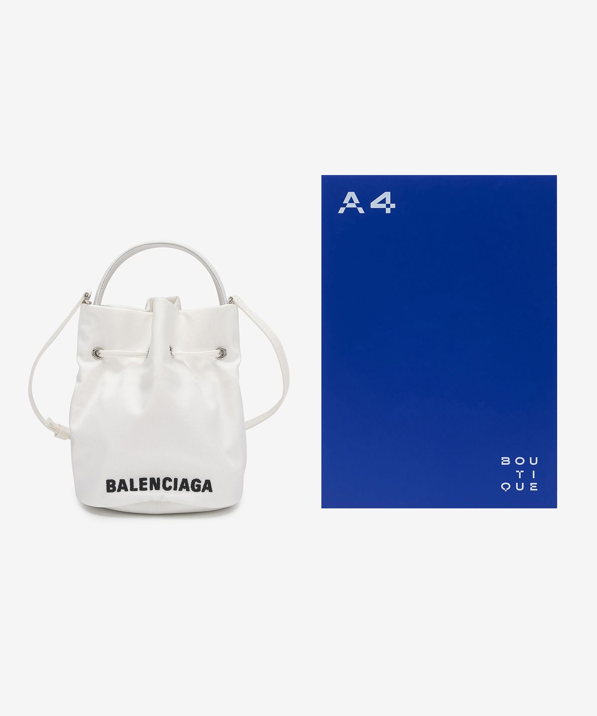 발렌시아가(BALENCIAGA) XS 휠 드로우스트링 버킷백 - 화이트 / 656682H85MN9060