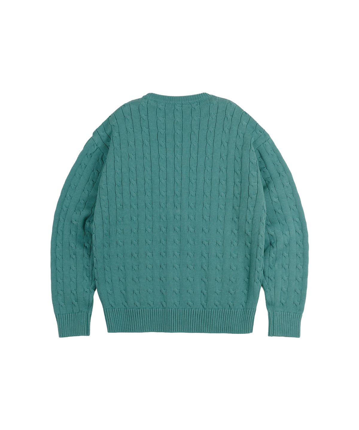 세컨모놀로그(SECONDMONO) Heavyweight Cable Crew Neck Knit [J.GREEN]_COOSKT040J.GREEN