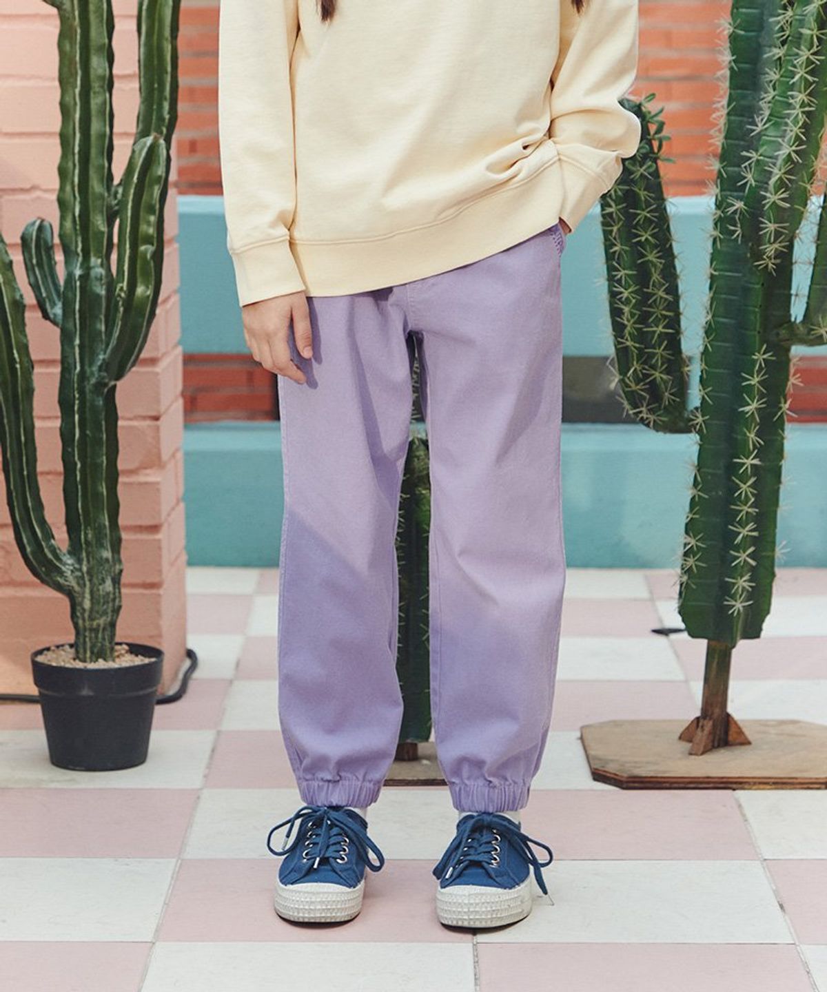 아웃도어 프로덕츠 키즈(OUTDOOR PRODUCTS KIDS) 10부 면스판 팬츠 (퍼플) OD231BPT02_LPU