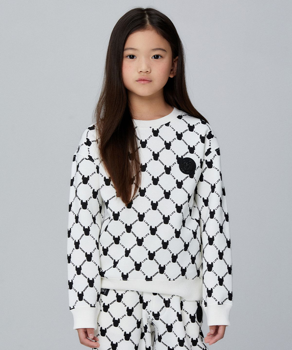 라이프워크 키즈(LIFEWORK KIDS) 키즈) 미니 모노그램 패턴 맨투맨