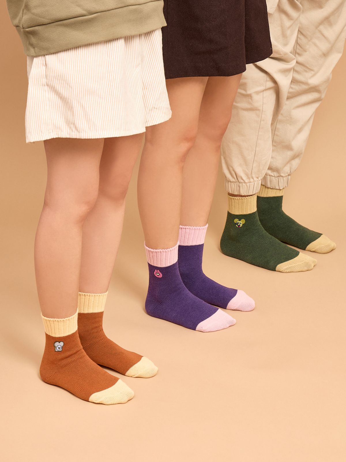 싹스오버왓에버(SOXOVERWHATEVER) Zizone Cozy Vintage SET