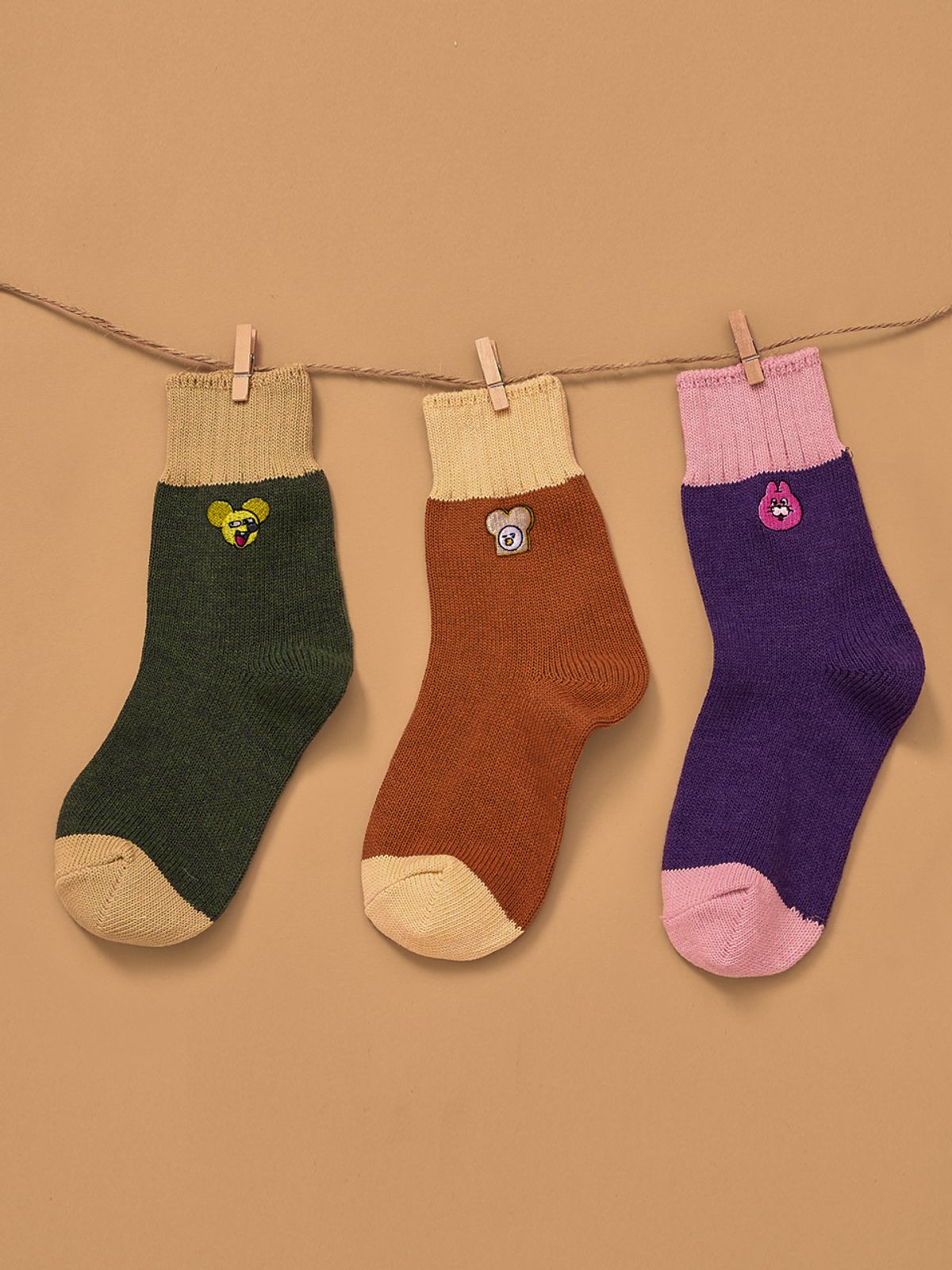 싹스오버왓에버(SOXOVERWHATEVER) Zizone Cozy Vintage SET