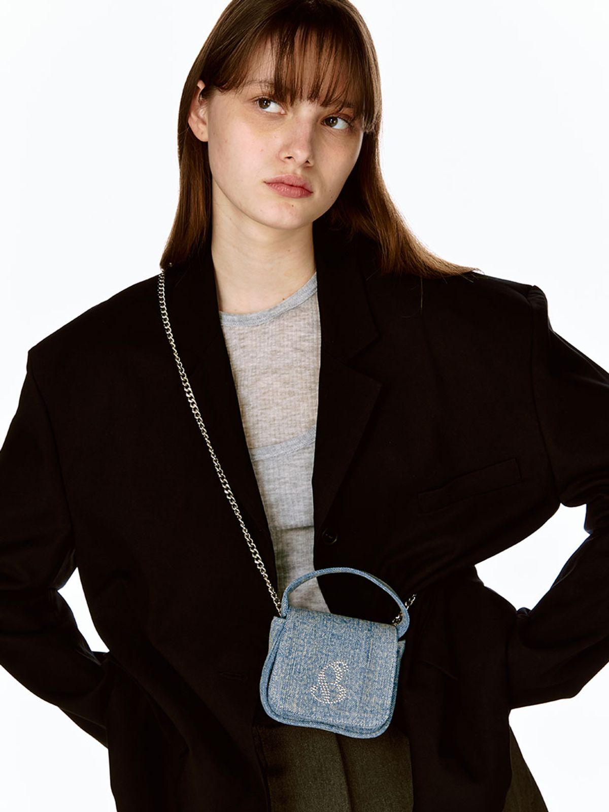필인더블랭크(FILLINTHEBLANK) Vintage Denim Micro Bag - 사이즈 