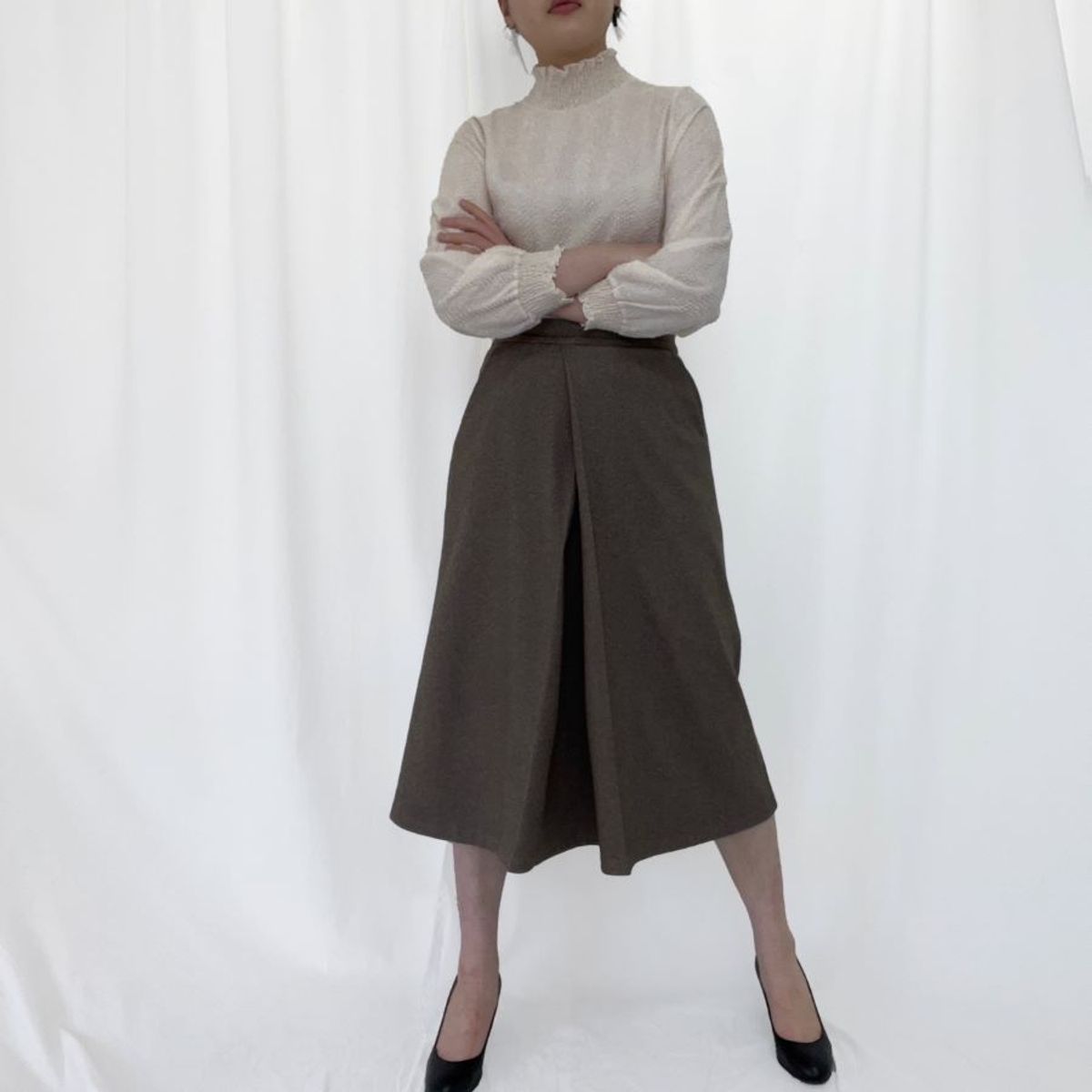올강 디자인 스튜디오(ALL KANG DESIGN STUDIO) 롱 사선 주름스커트