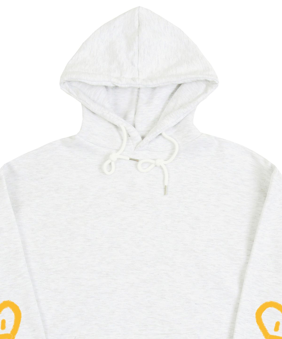 그레이버(GRAVER) [UNISEX]엘보우 스프레이 하트스마일 후드티_멜란지화이트