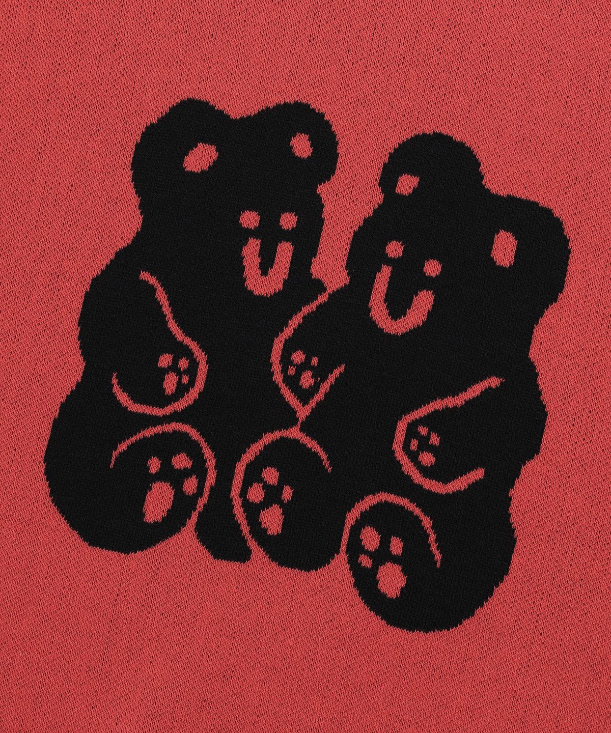 나이스고스트클럽(NICEGHOSTCLUB) GUMMY BEAR KNIT HALF T_RED(NG2CFUK604A)