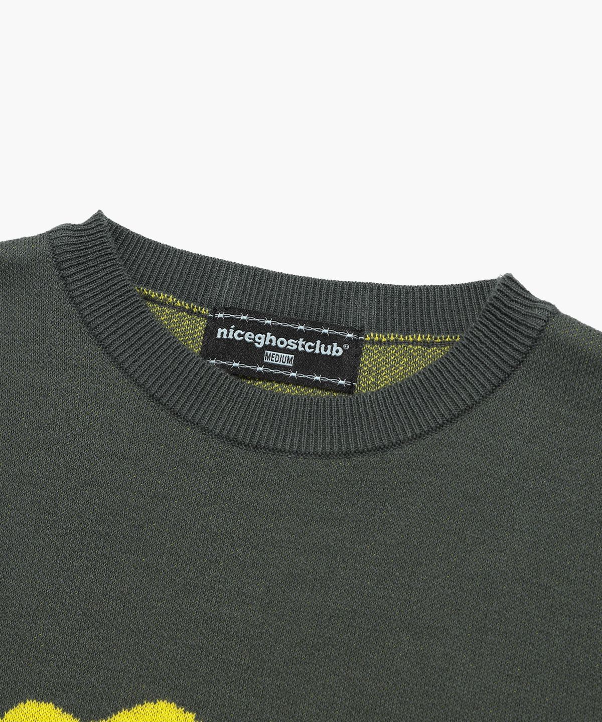 나이스고스트클럽(NICEGHOSTCLUB) GUMMY BEAR KNIT HALF T_CHARCOAL(NG2CFUK604A)