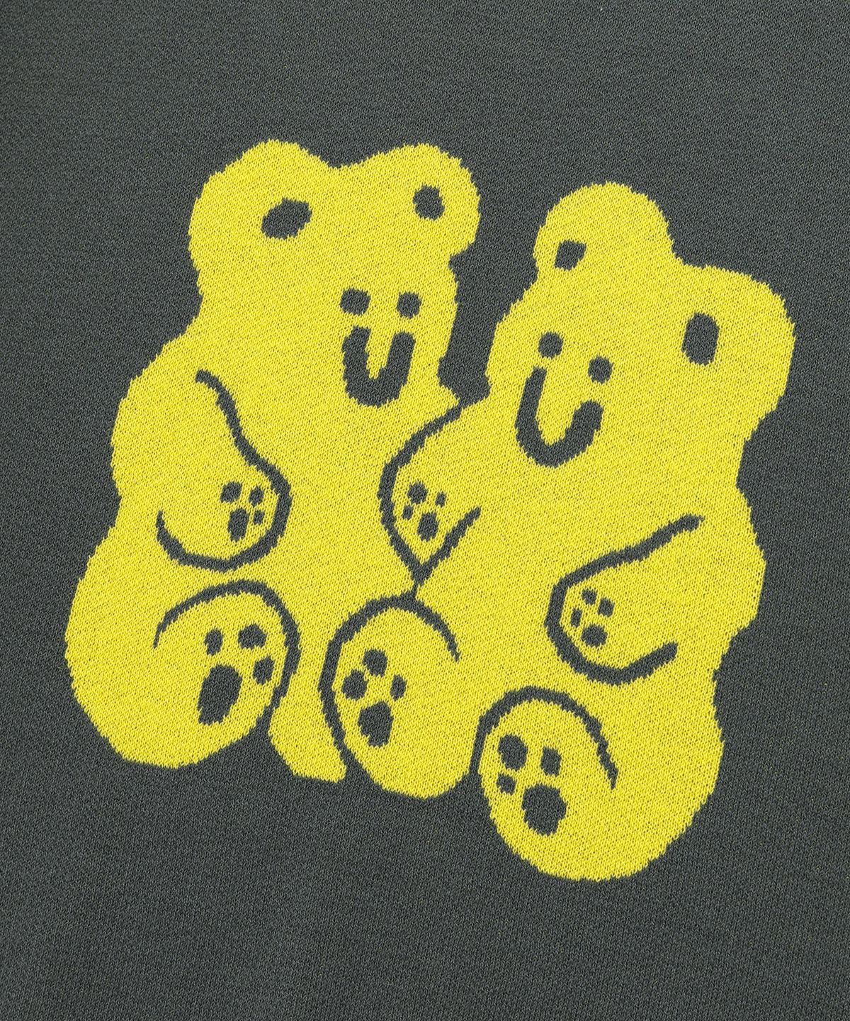 나이스고스트클럽(NICEGHOSTCLUB) GUMMY BEAR KNIT HALF T_CHARCOAL(NG2CFUK604A)
