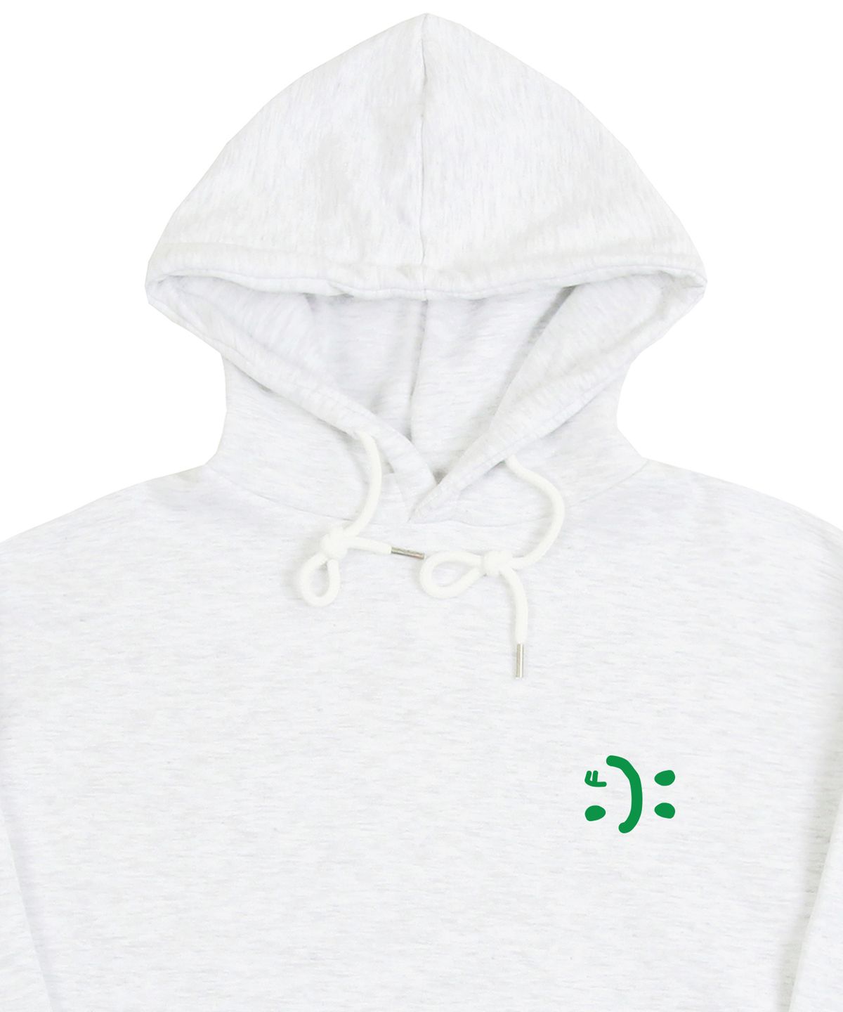 그레이버(GRAVER) [UNISEX]스몰 더블 드로잉스마일 후드티_멜란지화이트