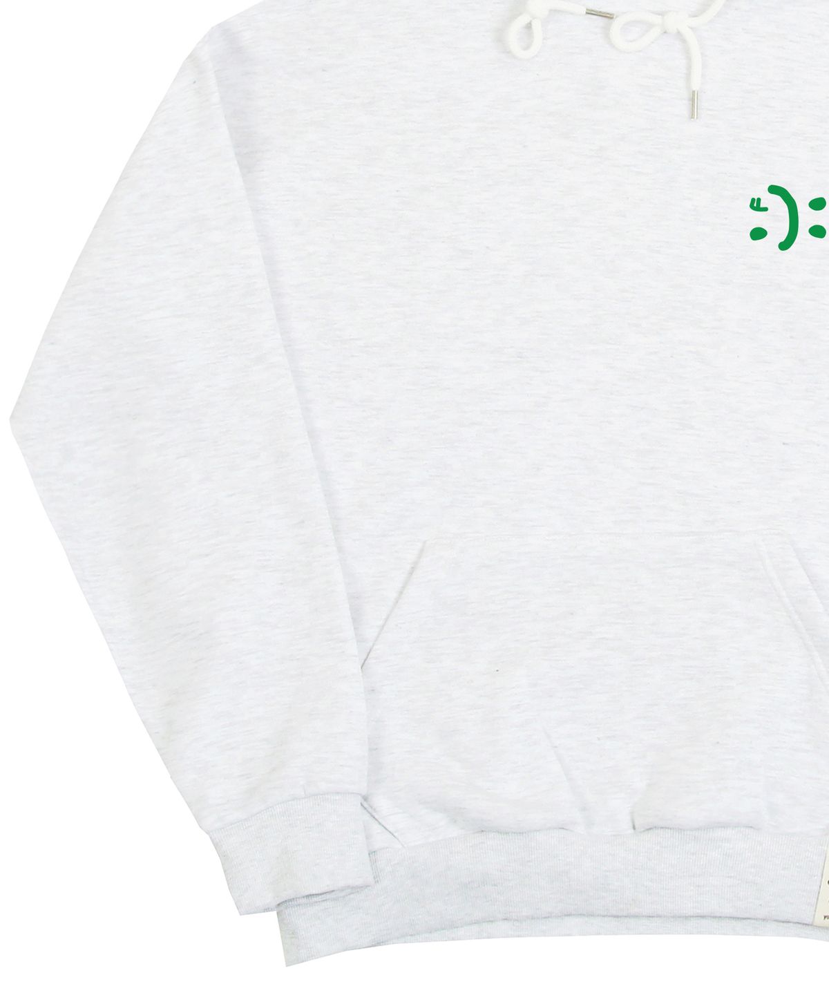 그레이버(GRAVER) [UNISEX]스몰 더블 드로잉스마일 후드티_멜란지화이트