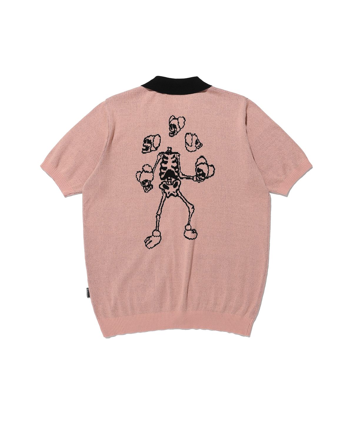 나이스고스트클럽(NICEGHOSTCLUB) JUGGLING SKELETONS HALF KNIT ZIP UP POLO_PINK(NG2DSUK681A)