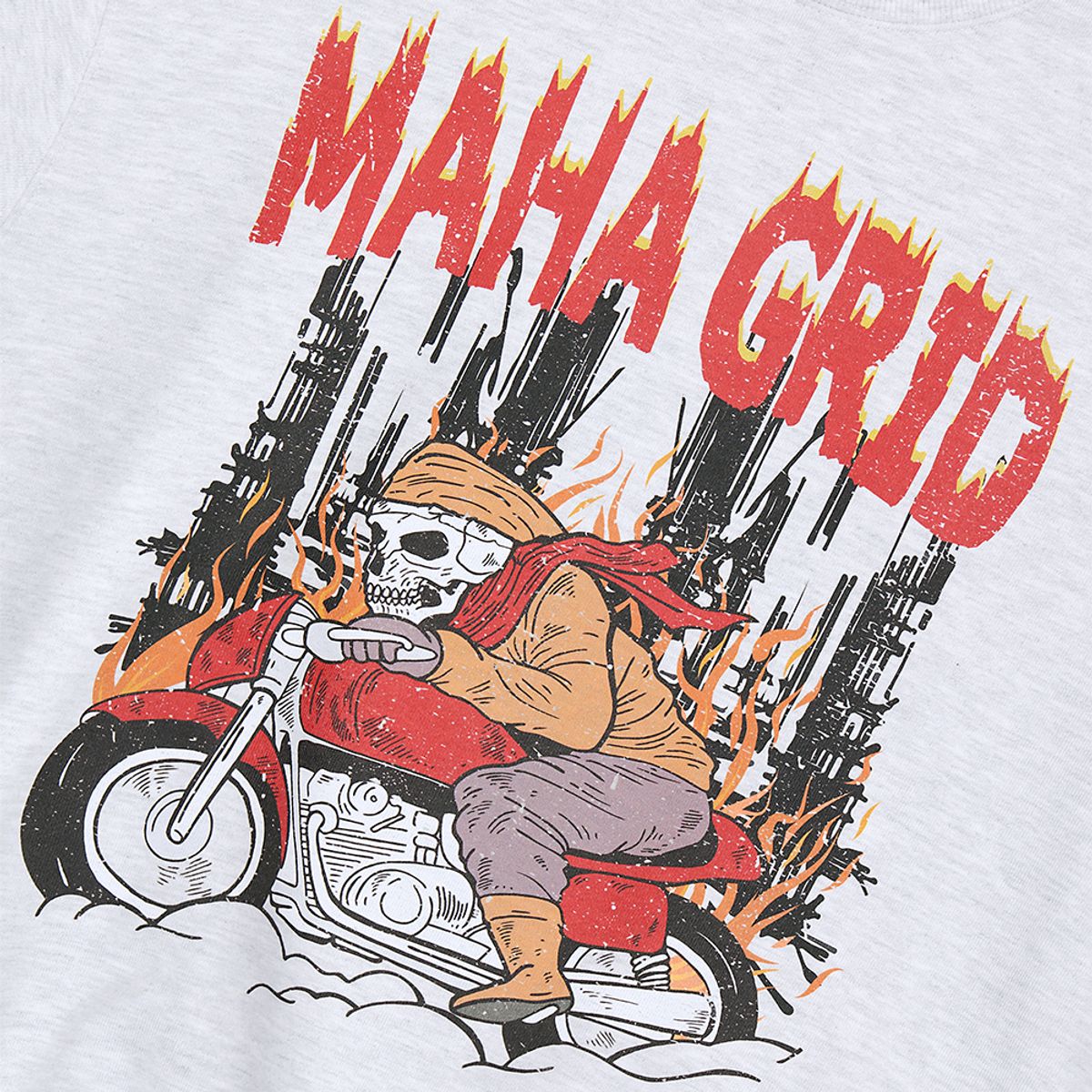 마하그리드(MAHAGRID) SKELETON RIDER SWEATSHIRT LIGHT GREY(MG2DSMM443A)